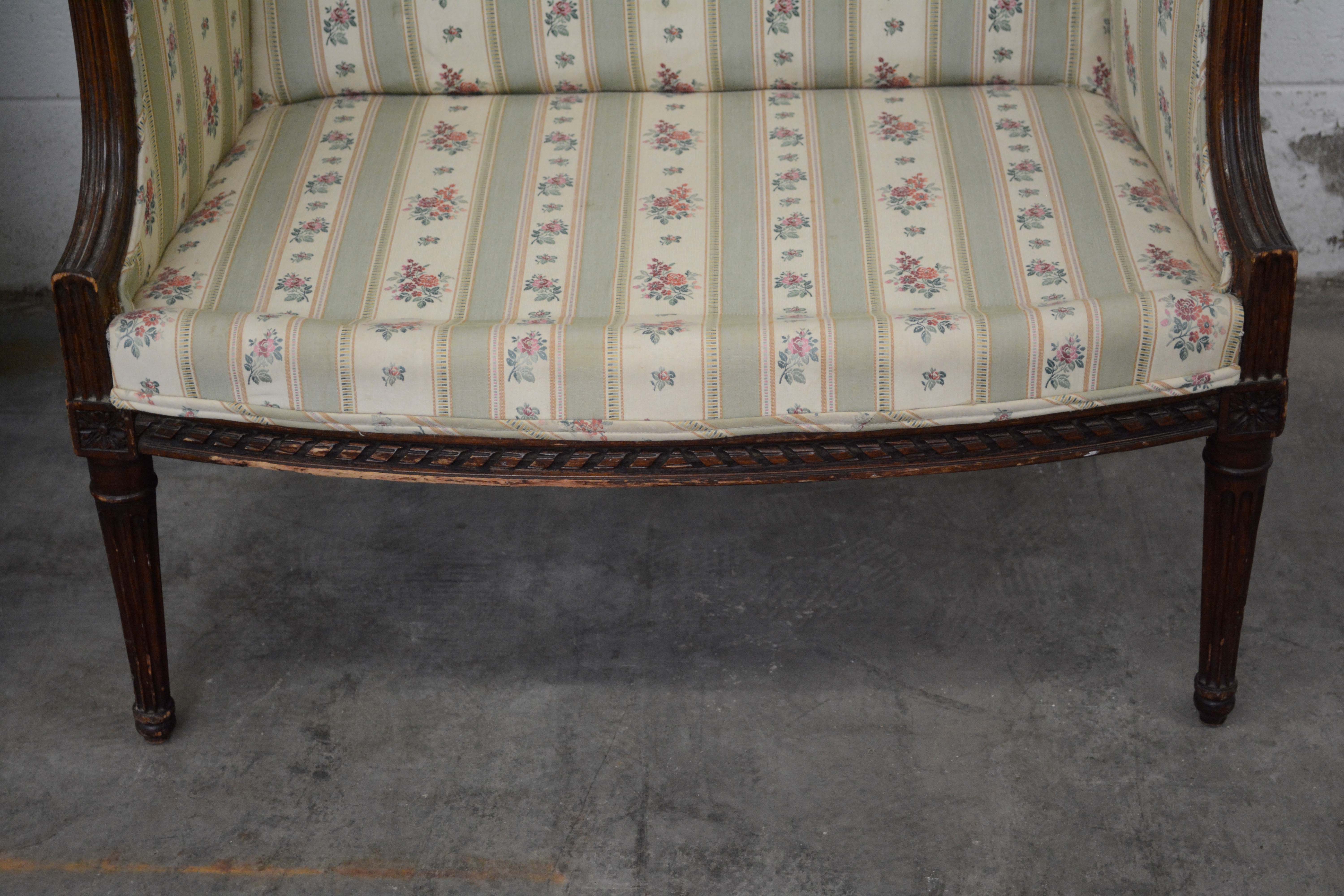 Pair of Louis XVI Style Bergères, Late 19th/Early 20th Century