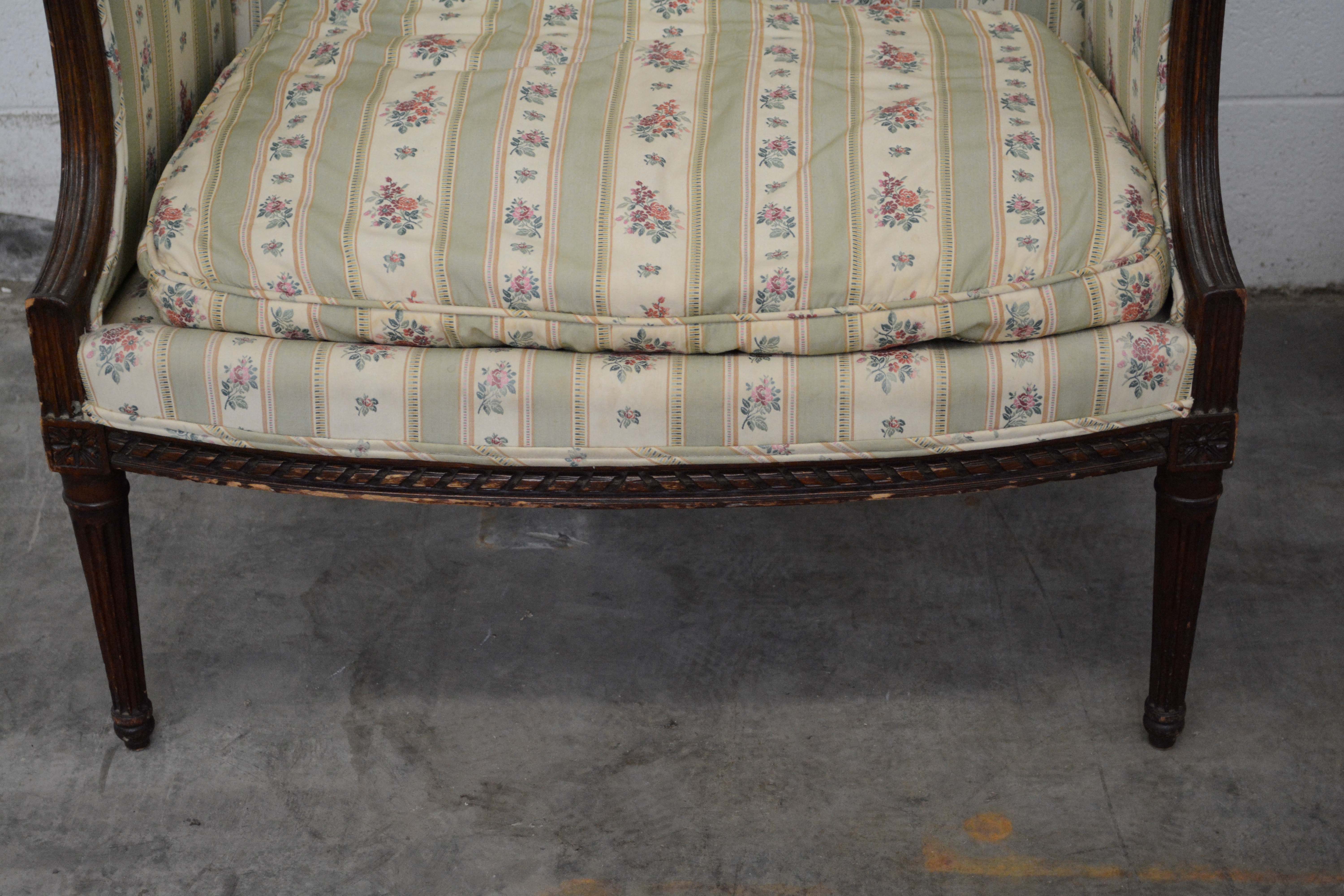 Pair of Louis XVI Style Bergères, Late 19th/Early 20th Century