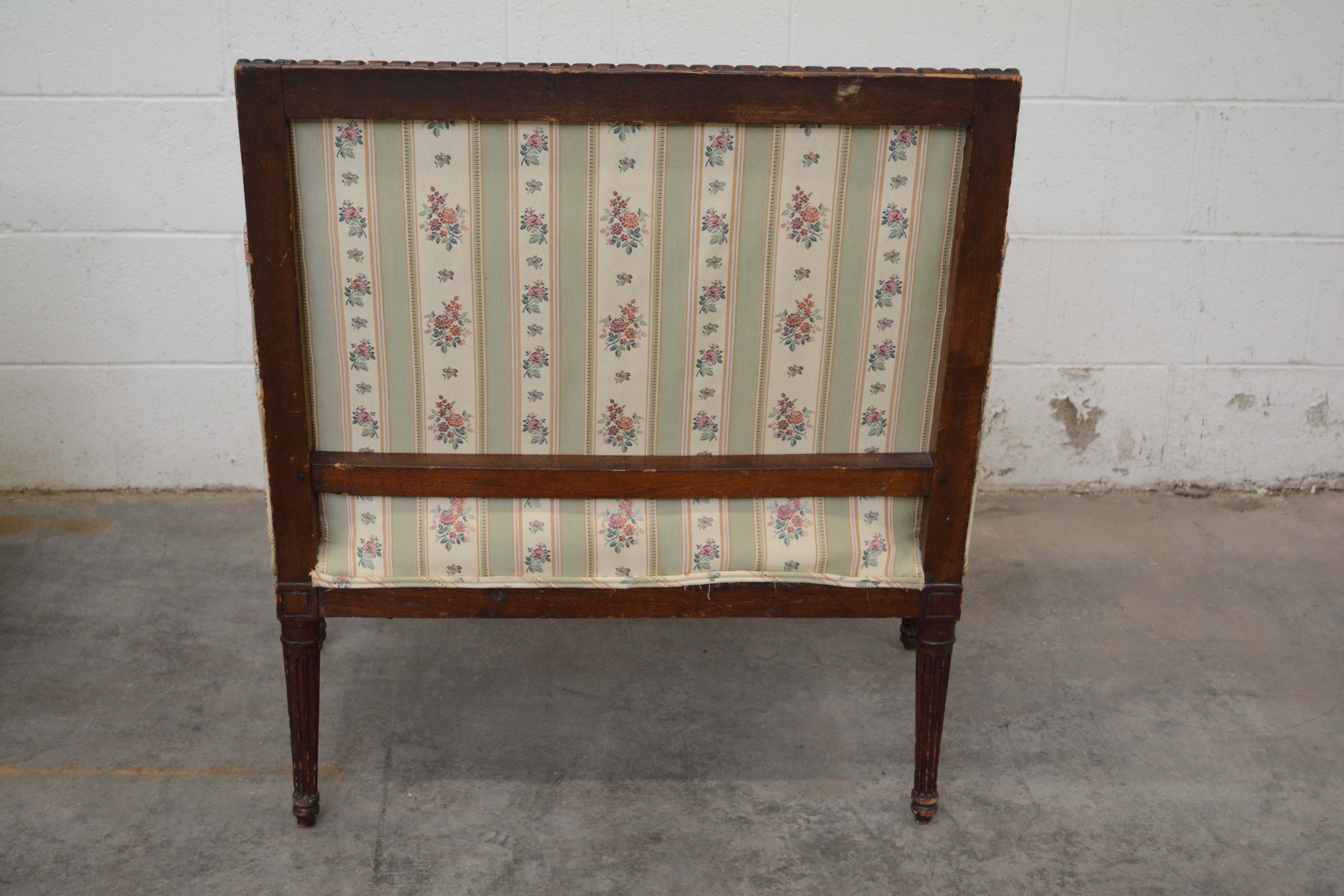 Pair of Louis XVI Style Bergères, Late 19th/Early 20th Century