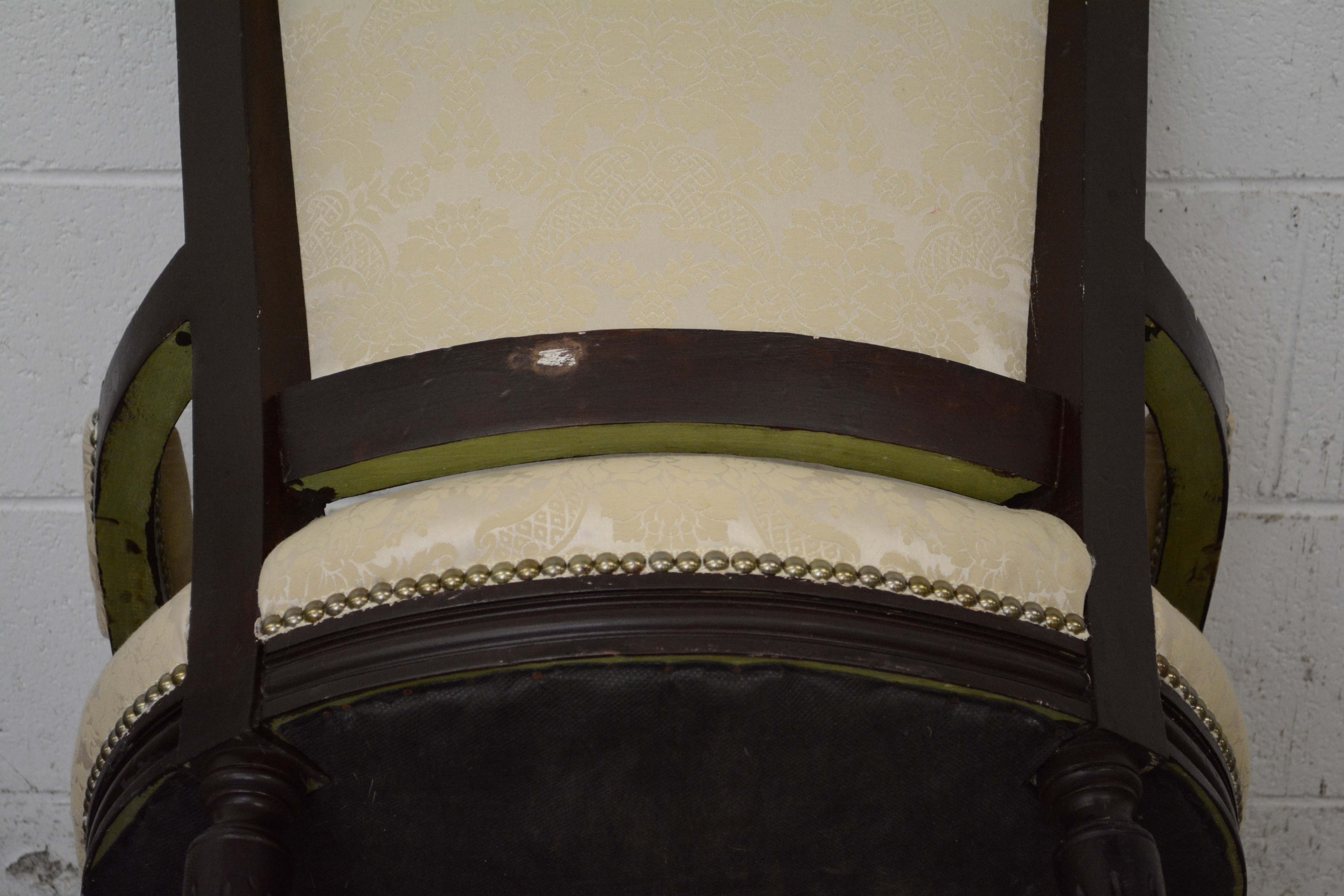 Federal Style Painted Wood Frame Upholstered Armchairs, 20th Century