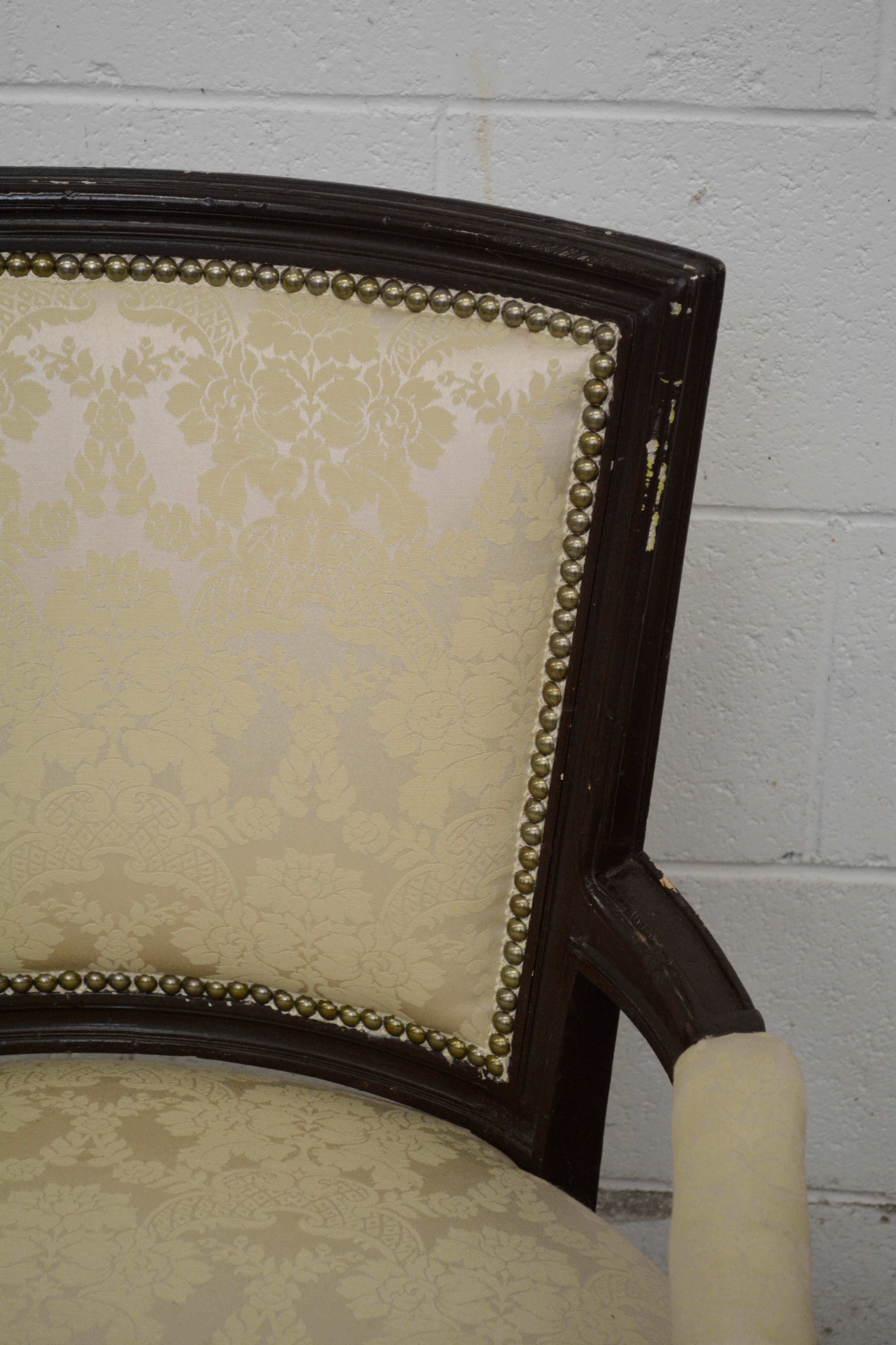 Federal Style Painted Wood Frame Upholstered Armchairs, 20th Century