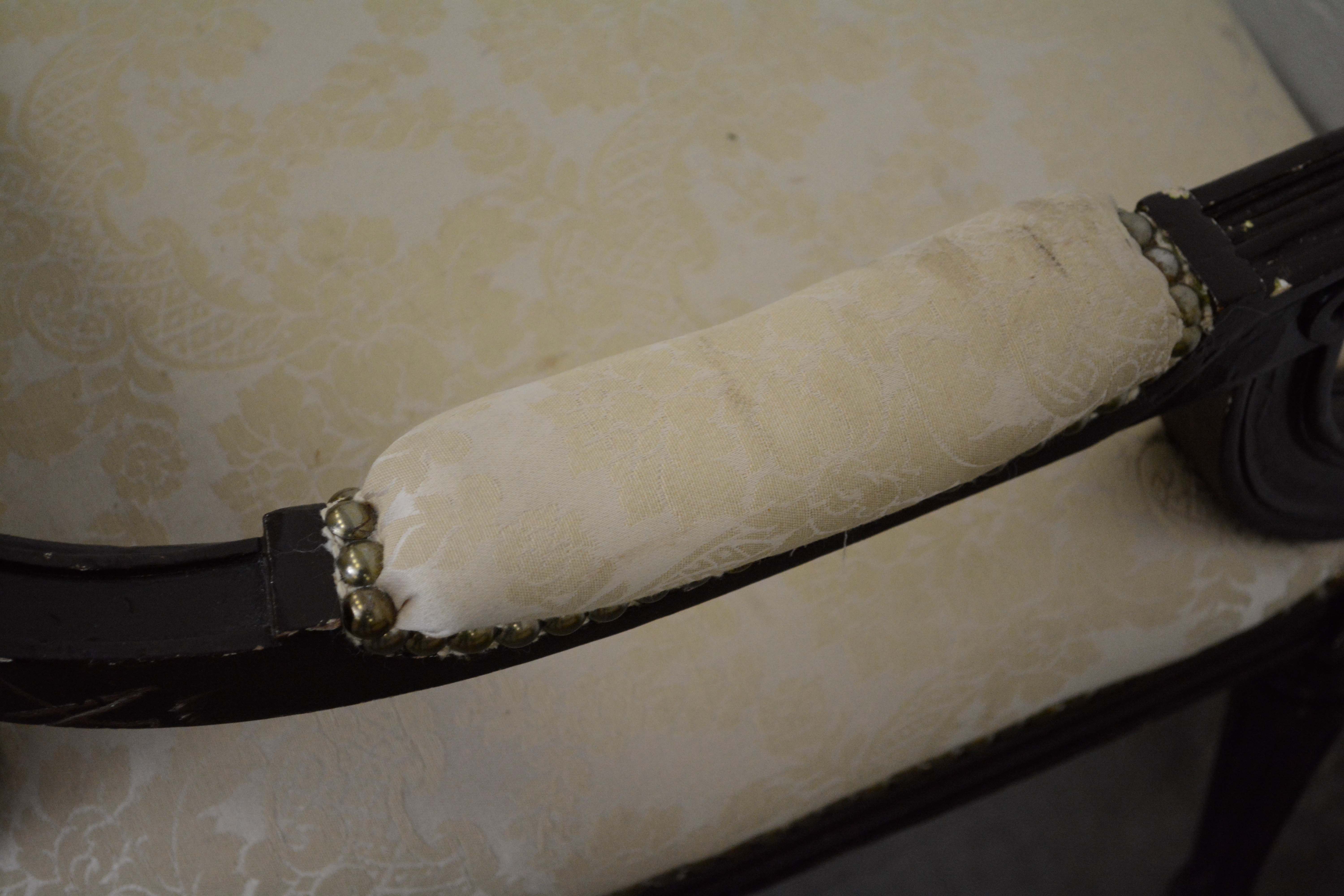 Federal Style Painted Wood Frame Upholstered Armchairs, 20th Century