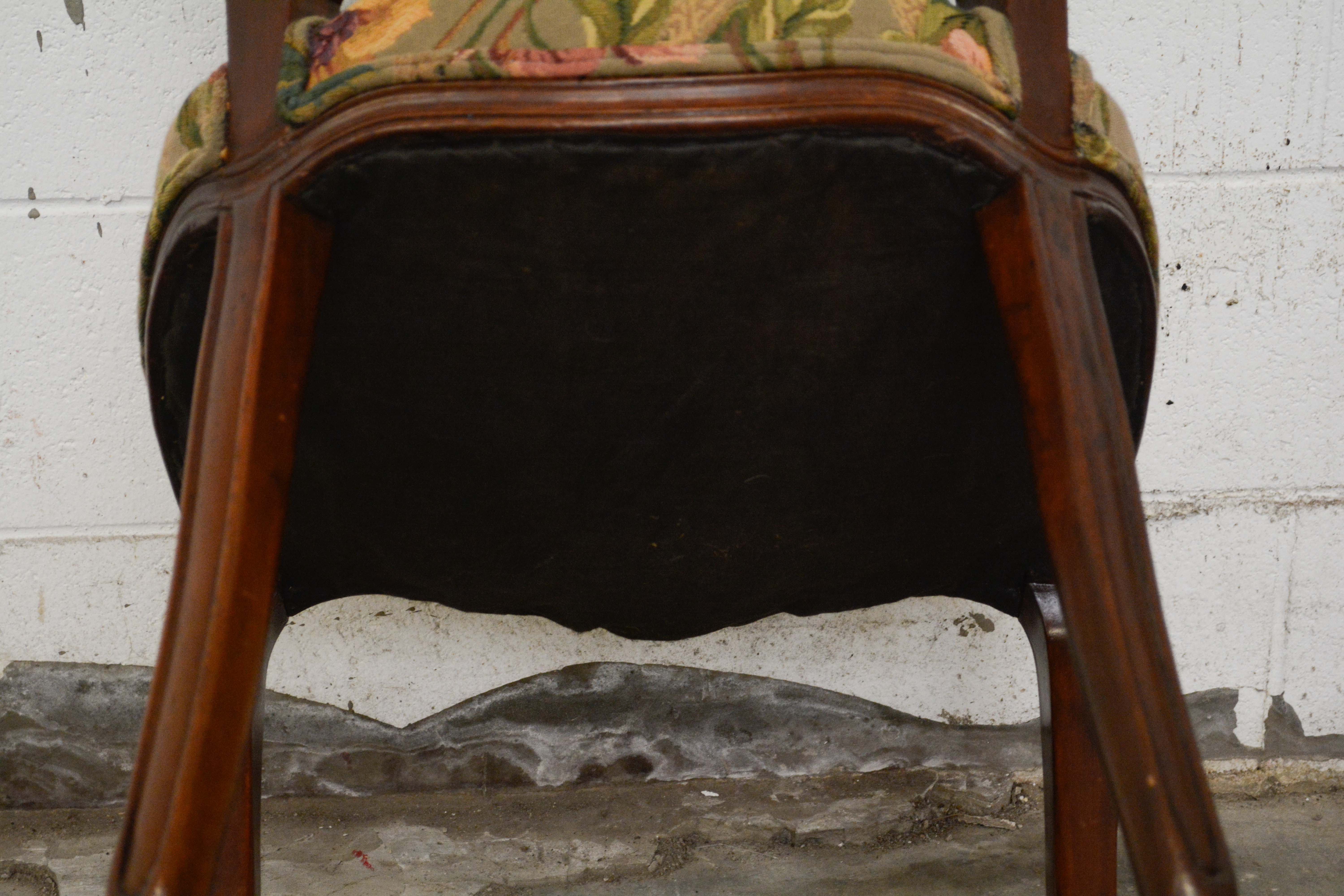 French Provincial Style Walnut Dining Chairs Set, 20th Century