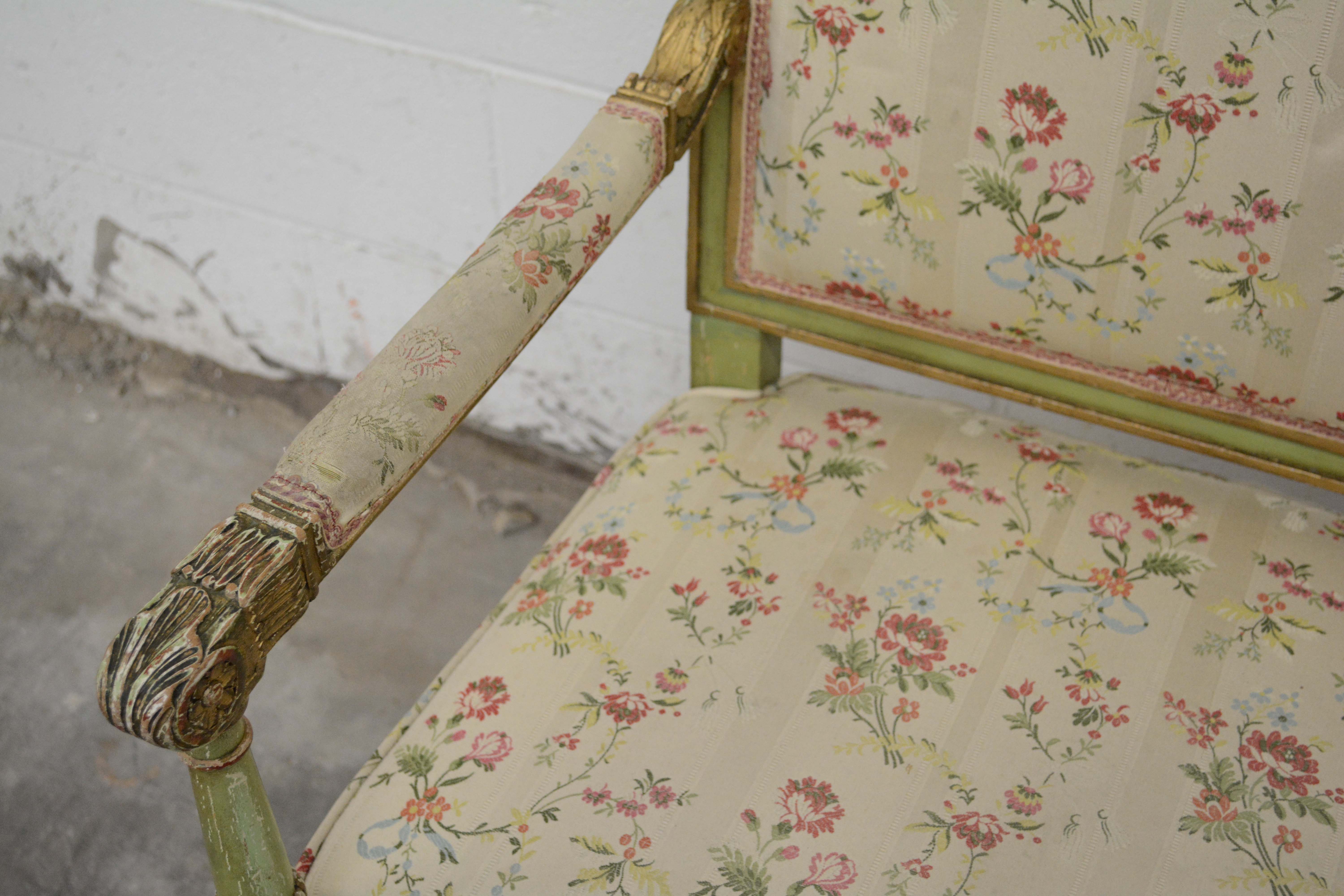 Louis XVI Style Painted Wooden Armchairs, 20th Century