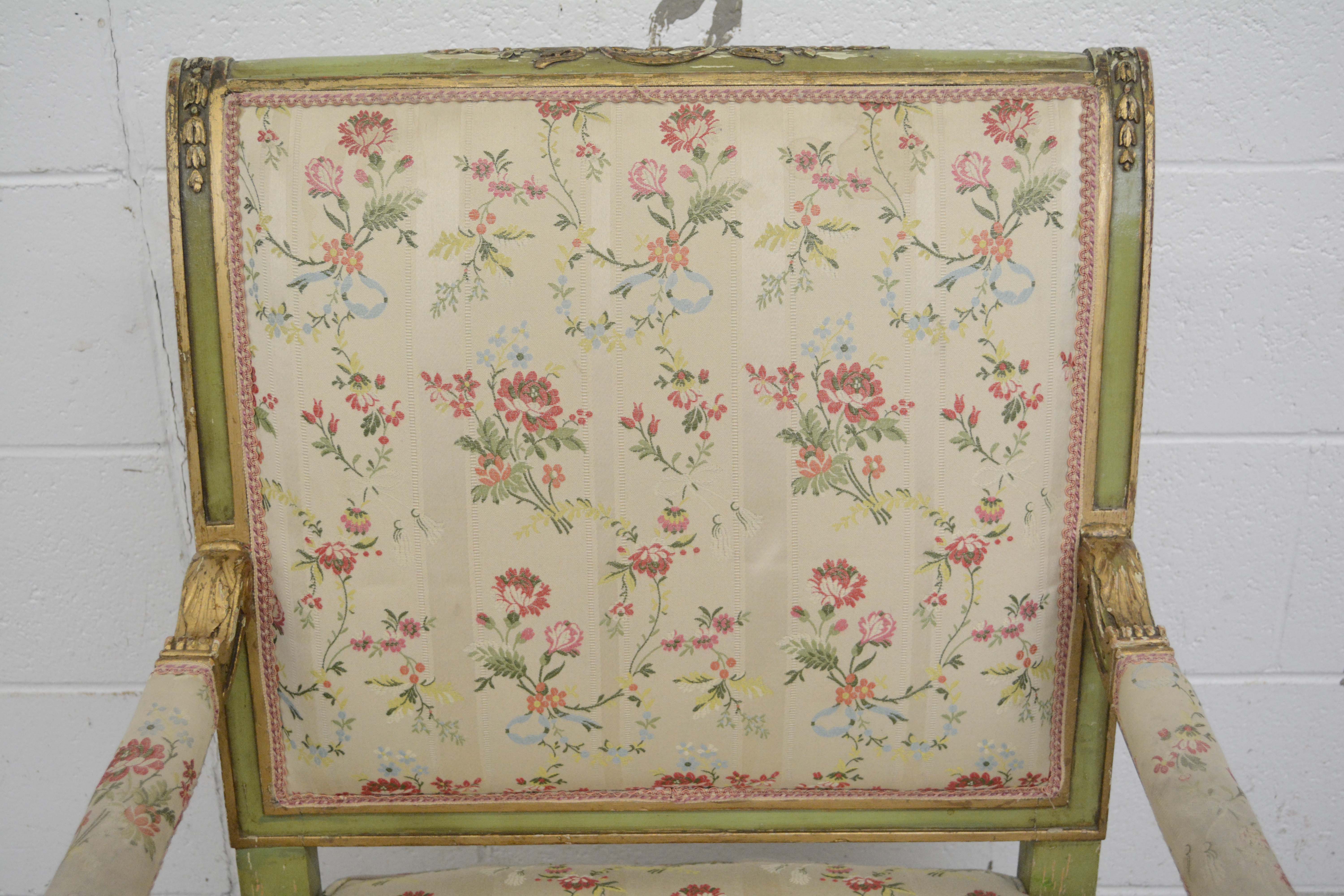 Louis XVI Style Painted Wooden Armchairs, 20th Century