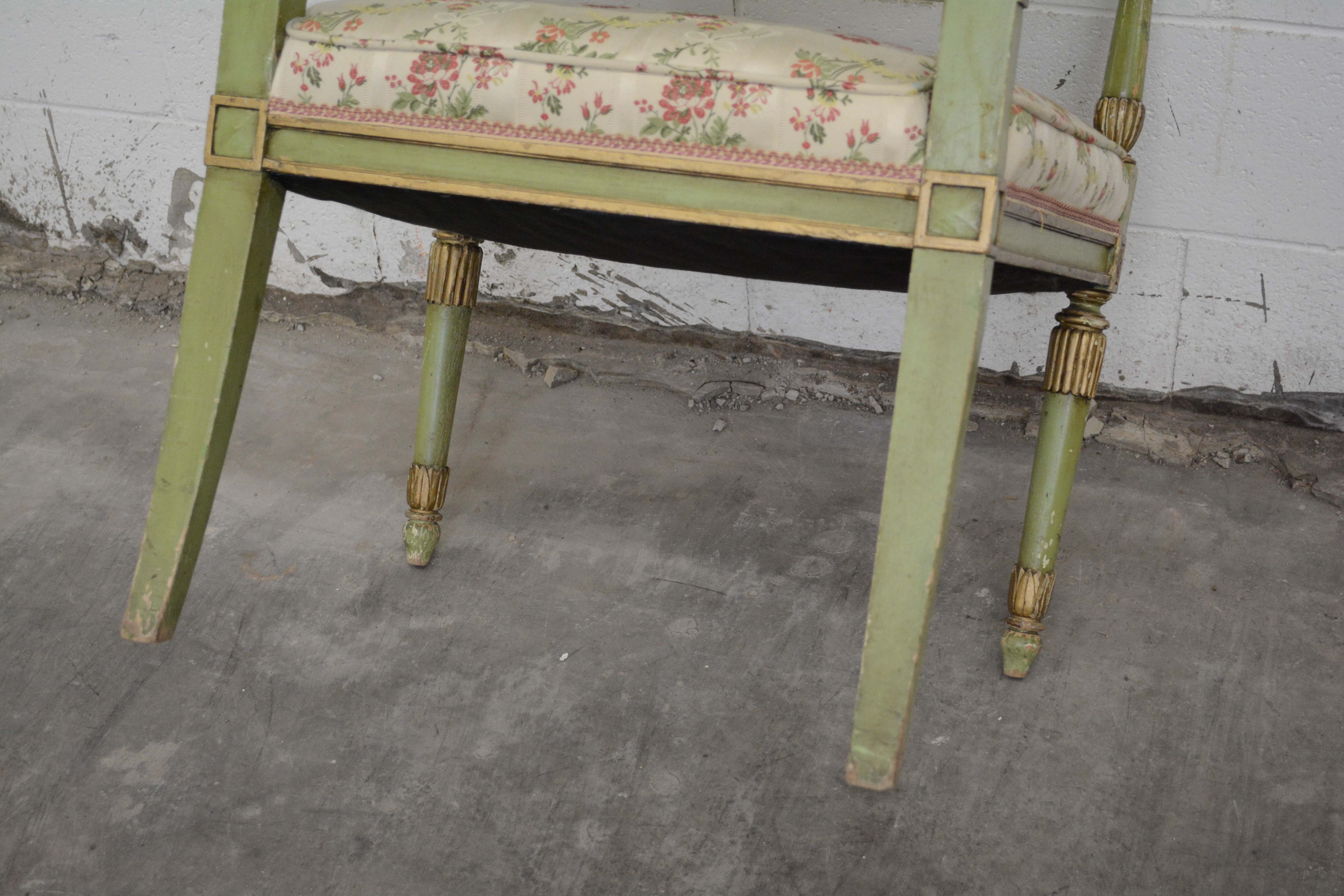 Louis XVI Style Painted Wooden Armchairs, 20th Century