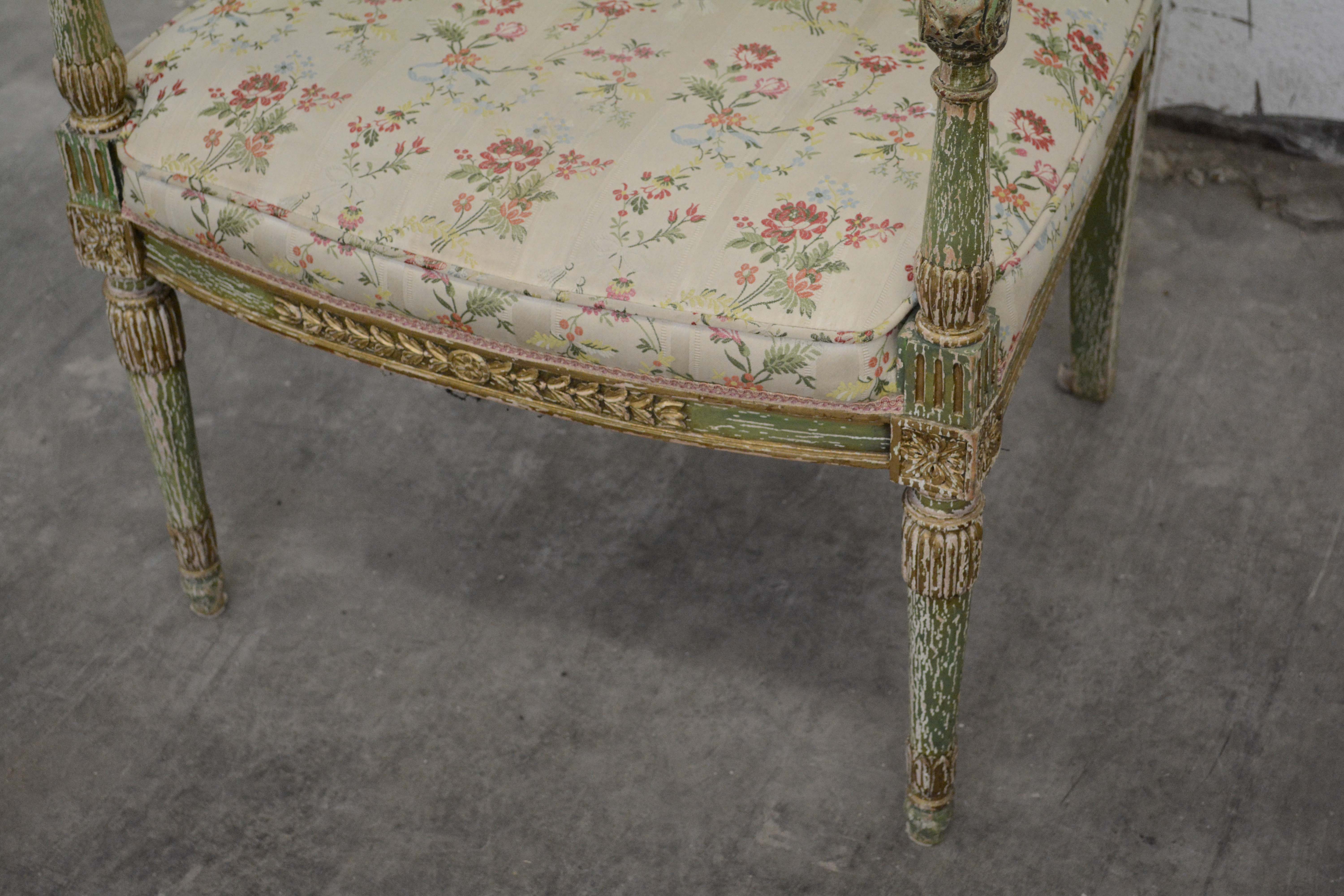 Louis XVI Style Painted Wooden Armchairs, 20th Century