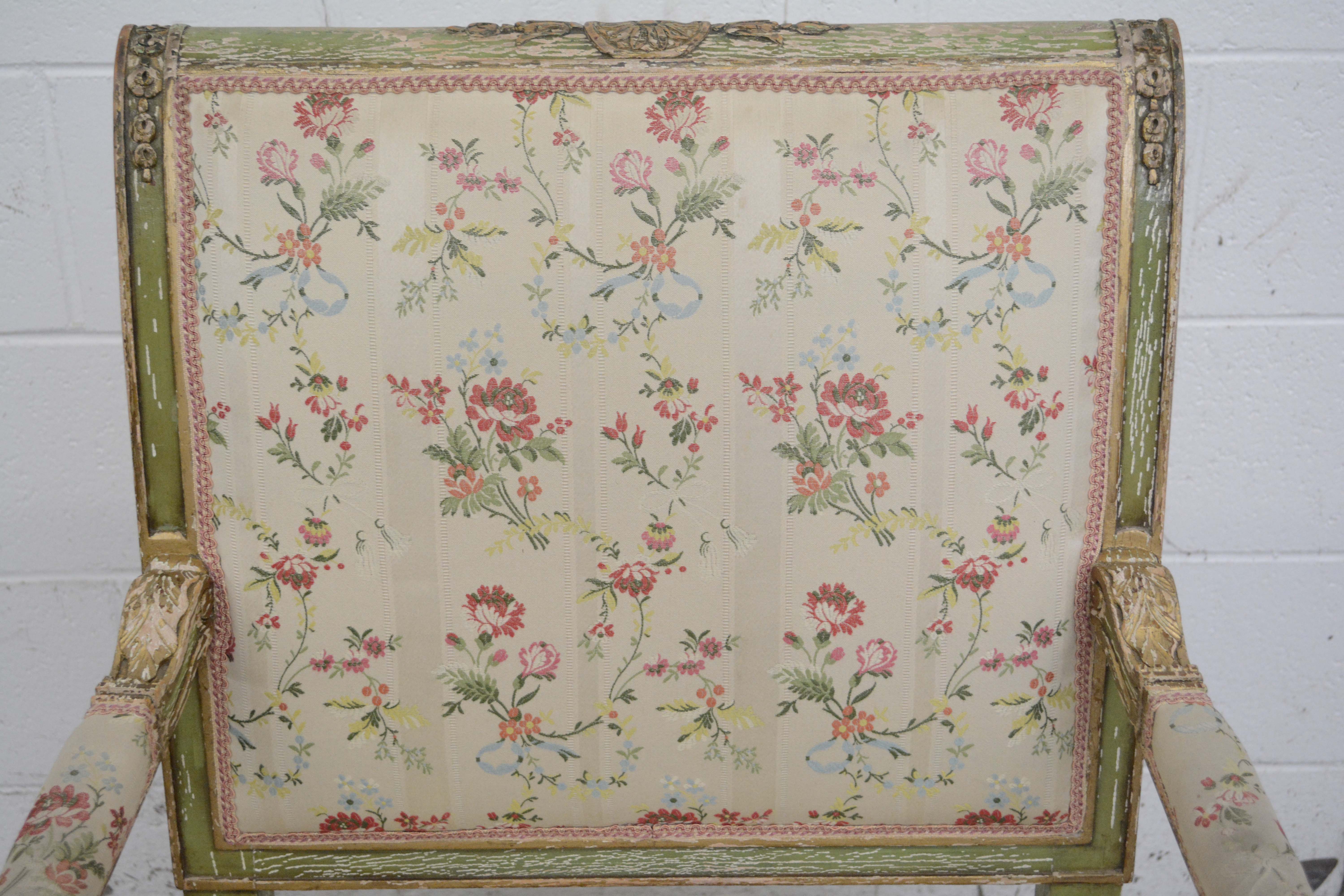 Louis XVI Style Painted Wooden Armchairs, 20th Century