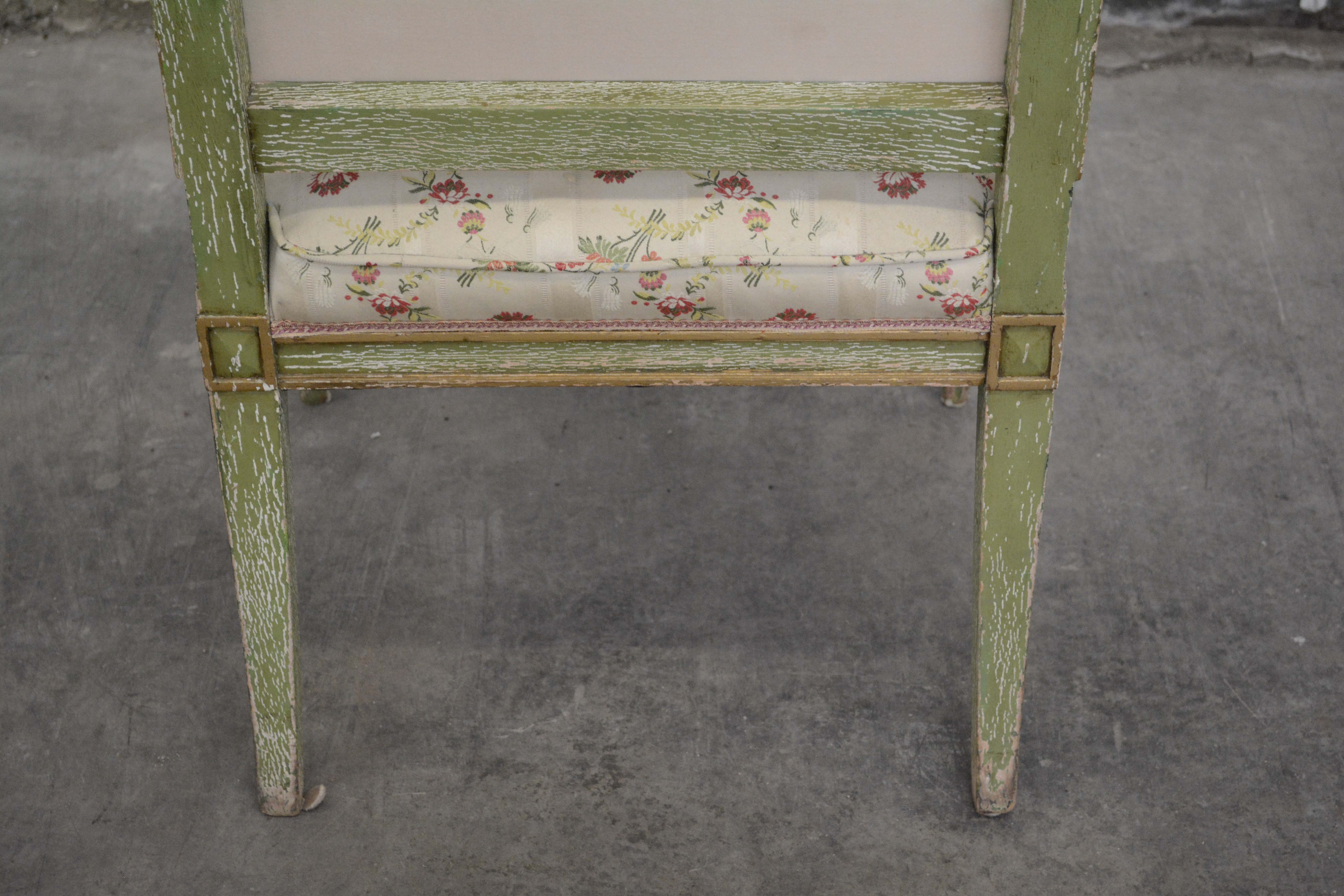 Louis XVI Style Painted Wooden Armchairs, 20th Century