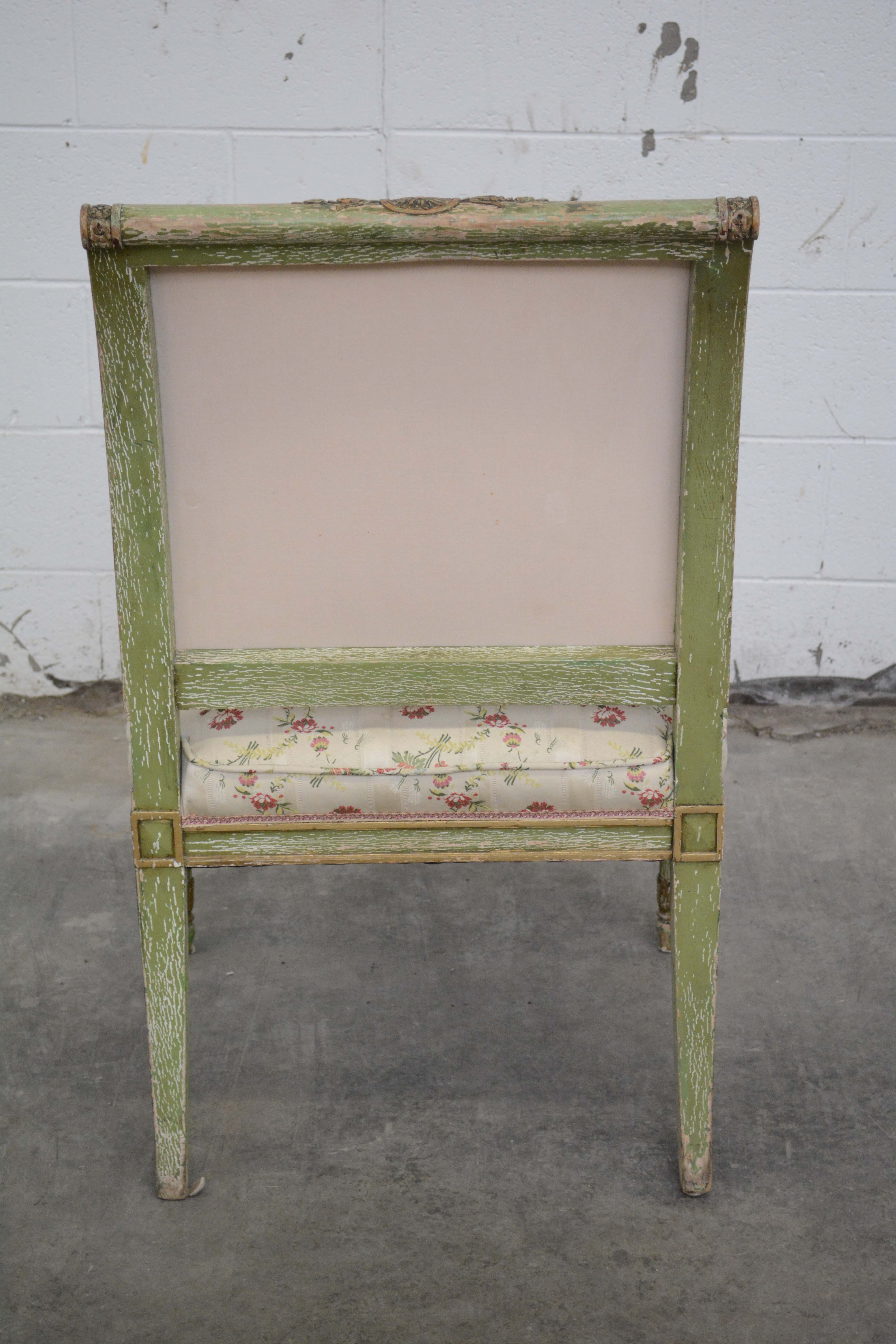 Louis XVI Style Painted Wooden Armchairs, 20th Century