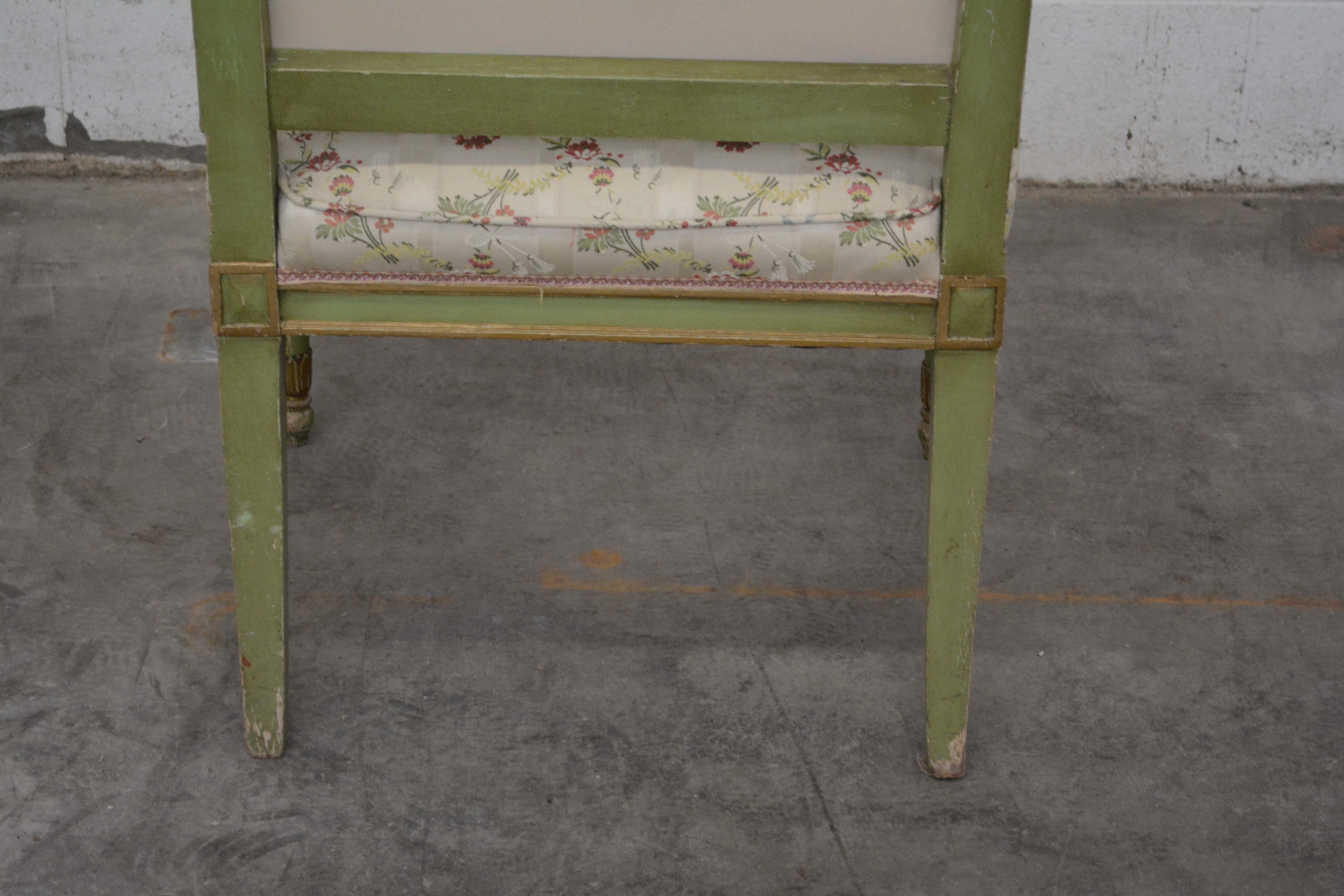 Louis XVI Style Painted Wooden Armchairs, 20th Century