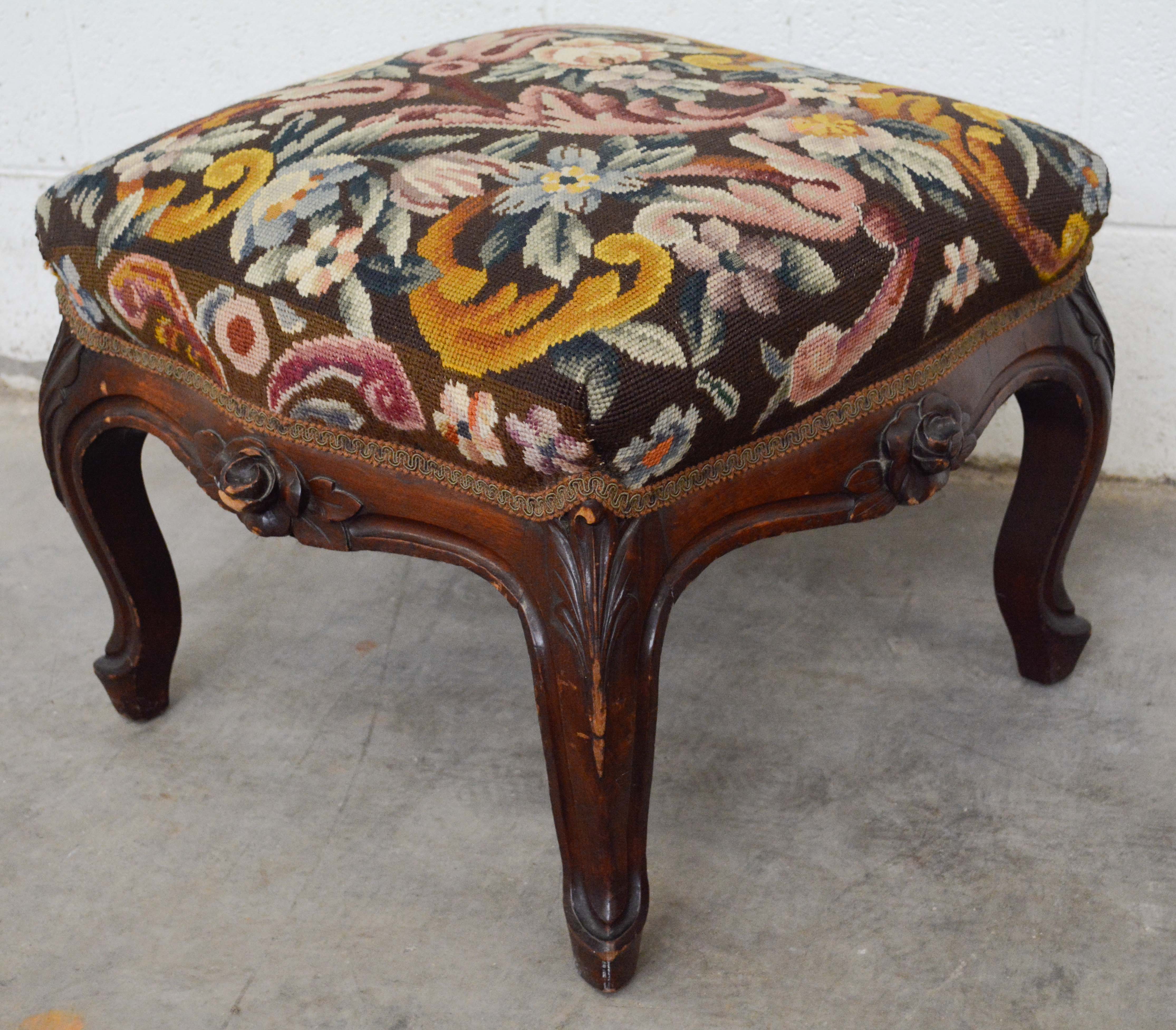 Two Needlepoint Footstools, 19th/20th Century