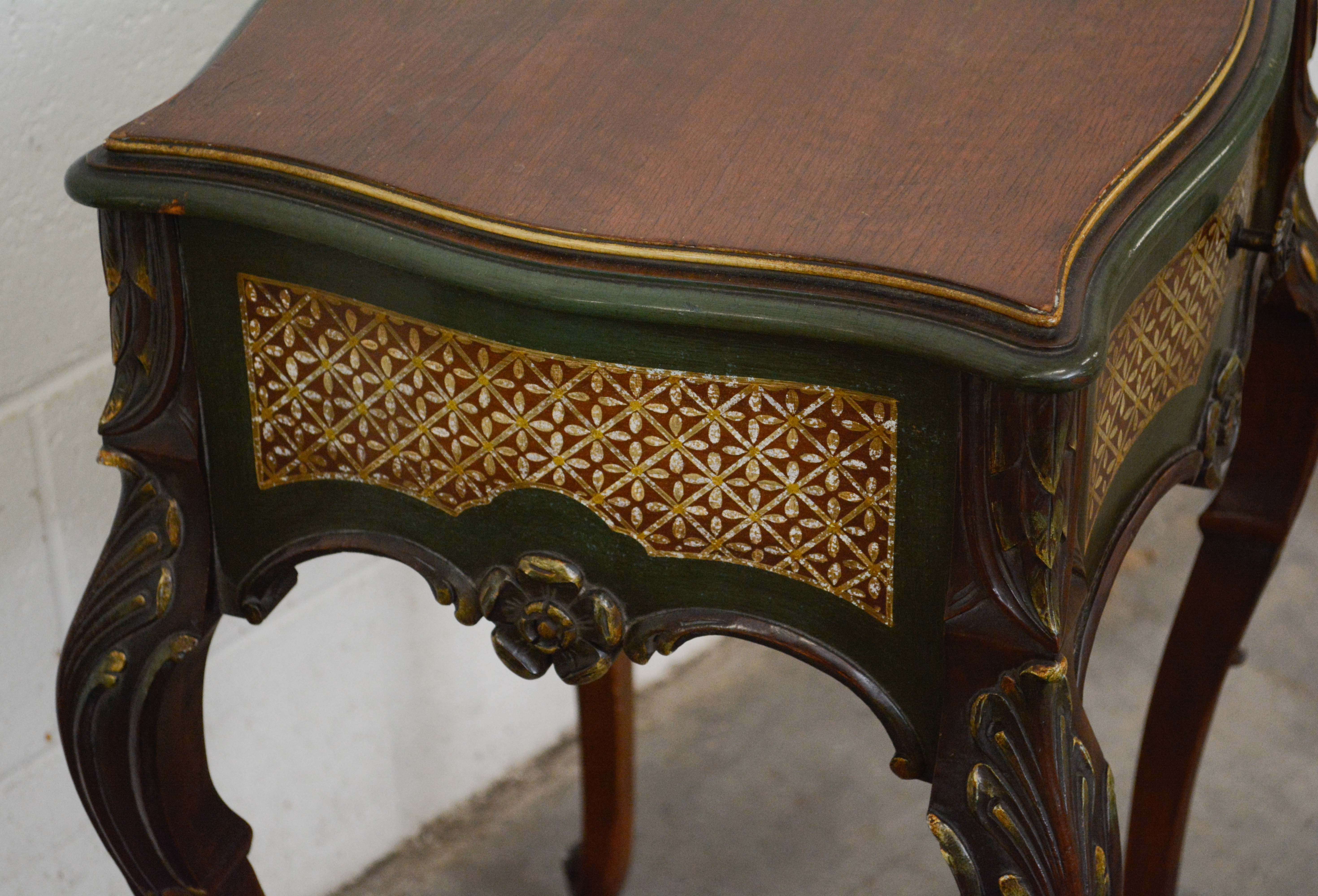 Louis XV Style Painted Walnut Side Table by The Winnebago Mfg. Co., 20th Century