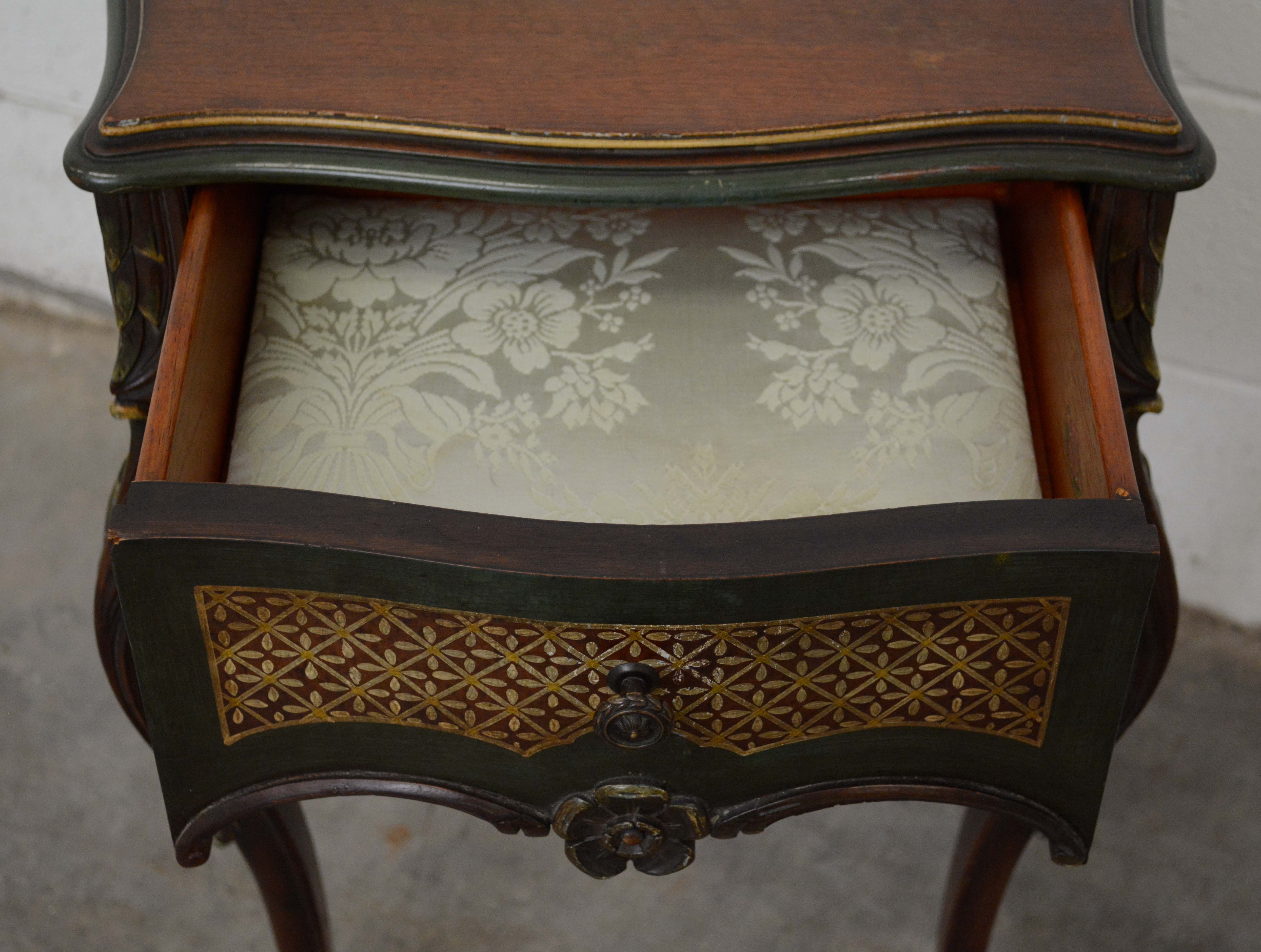 Louis XV Style Painted Walnut Side Table by The Winnebago Mfg. Co., 20th Century