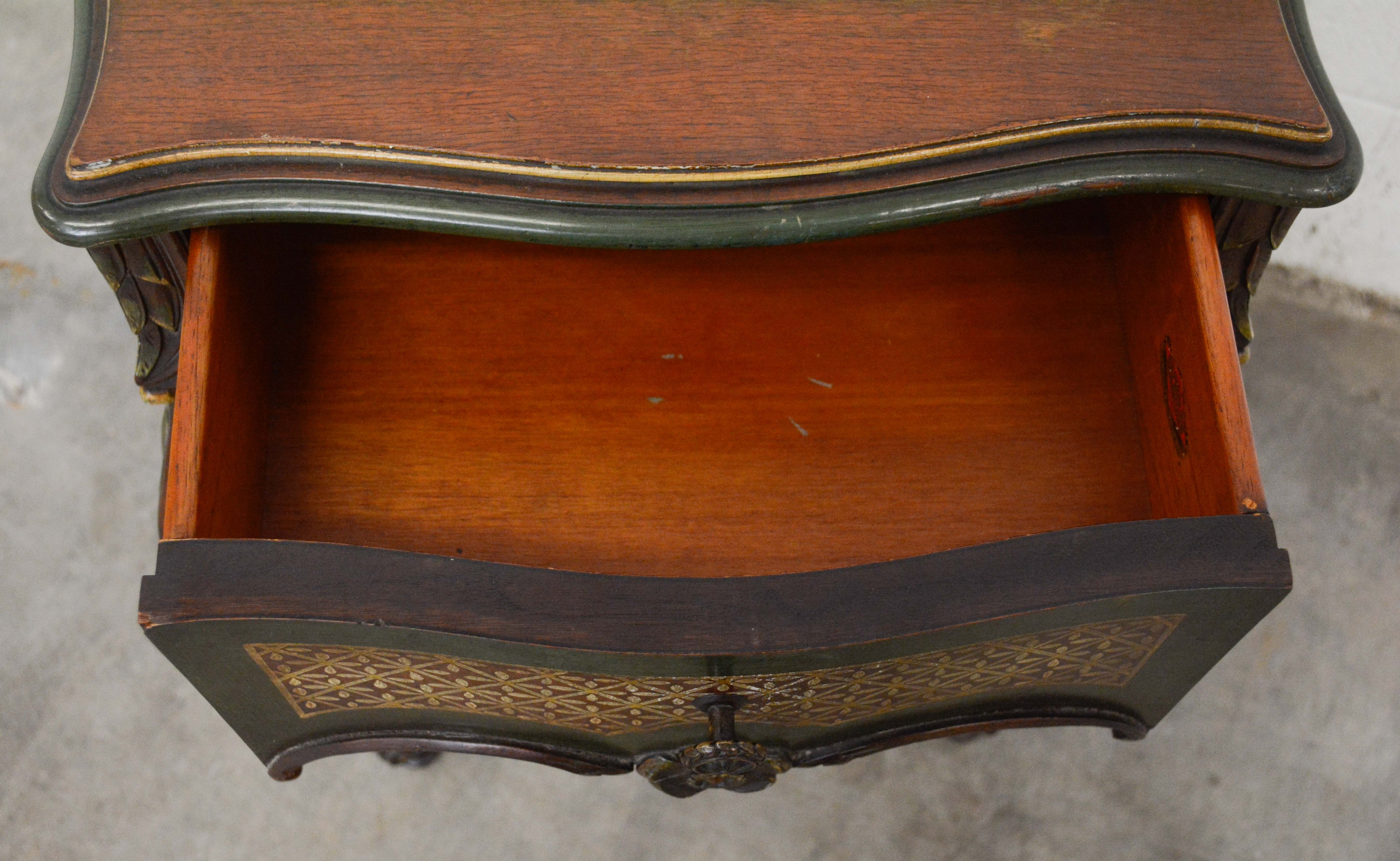 Louis XV Style Painted Walnut Side Table by The Winnebago Mfg. Co., 20th Century