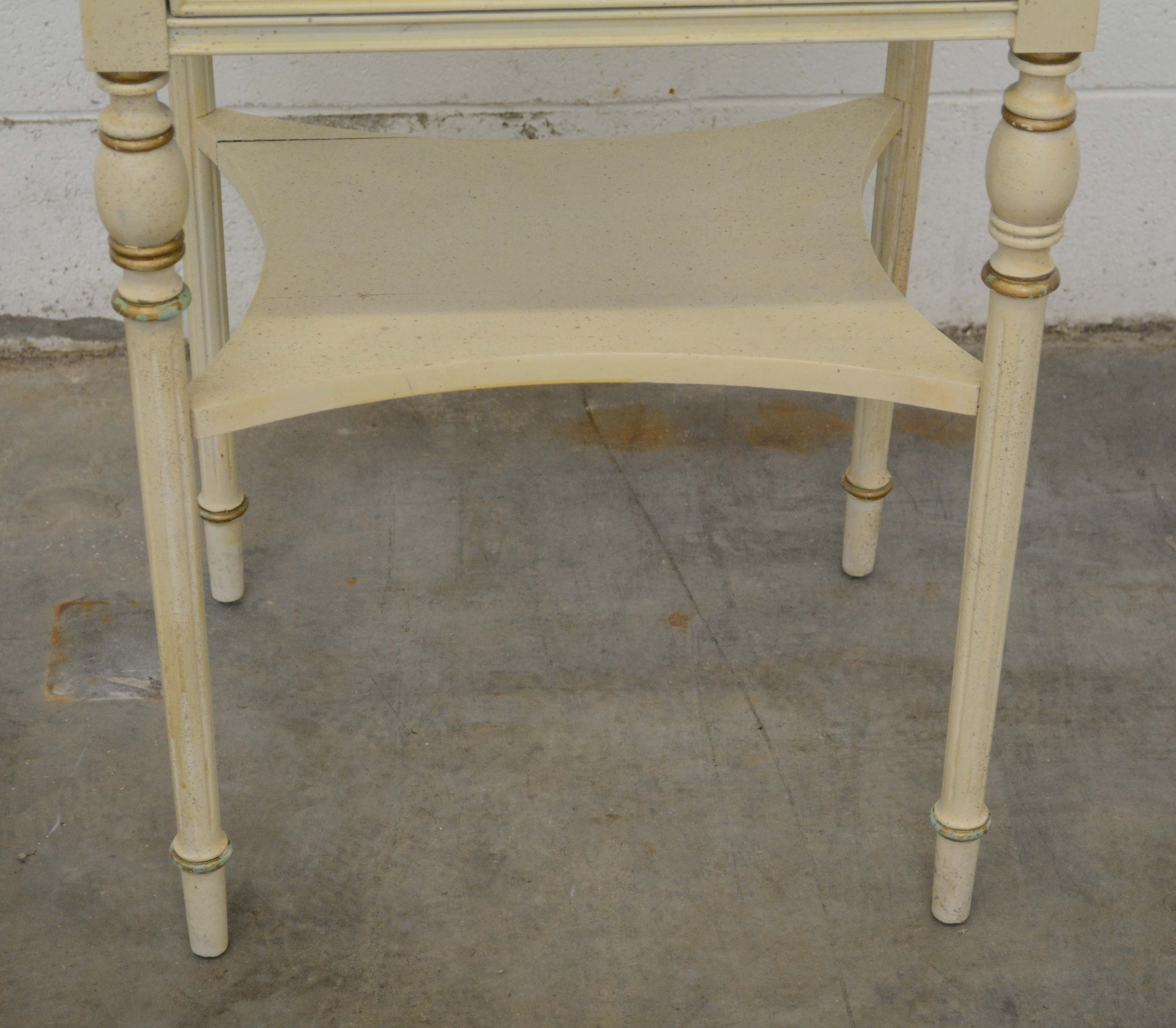 French Provincial Style Painted Wood Side Table, 20th Century
