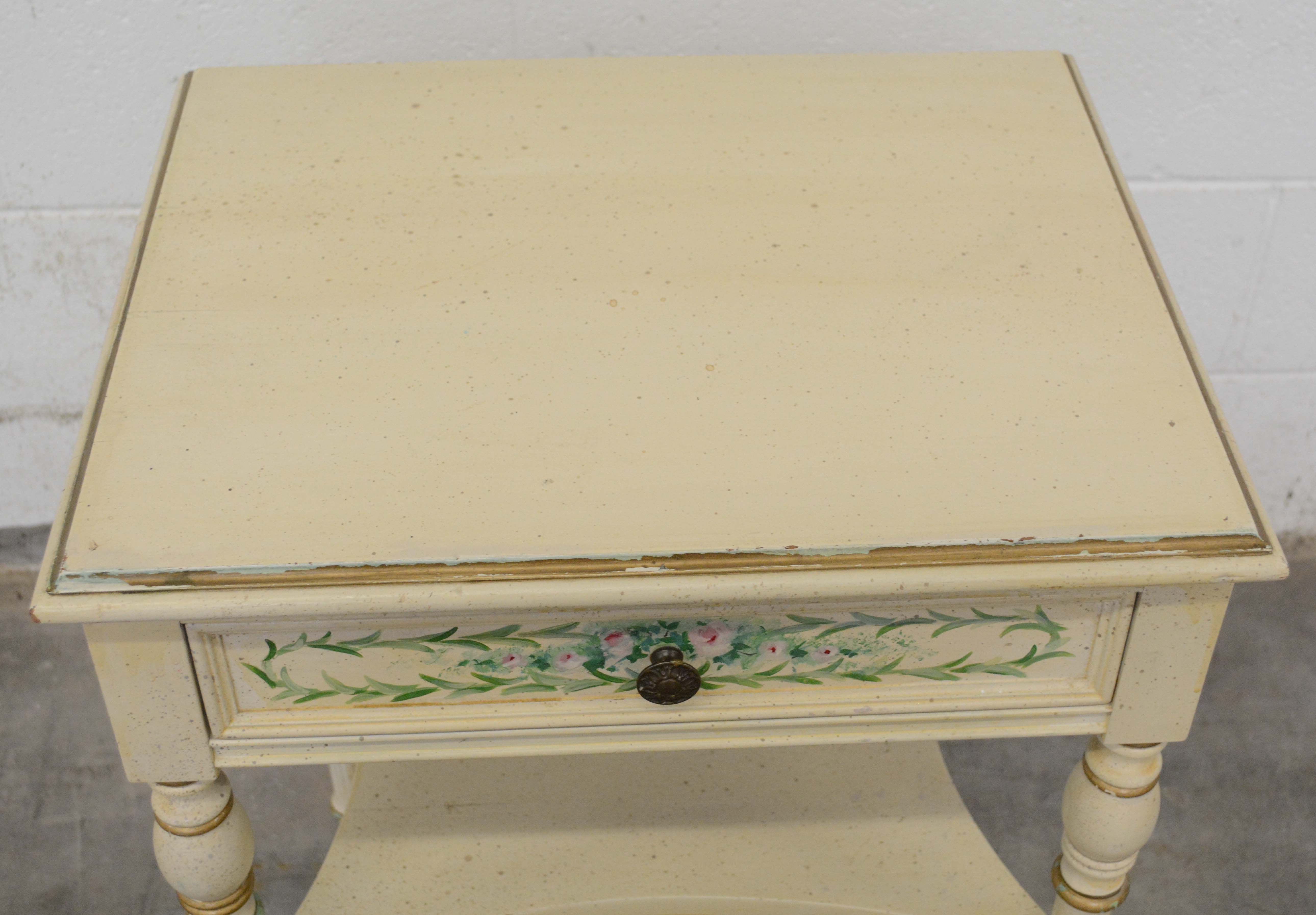 French Provincial Style Painted Wood Side Table, 20th Century