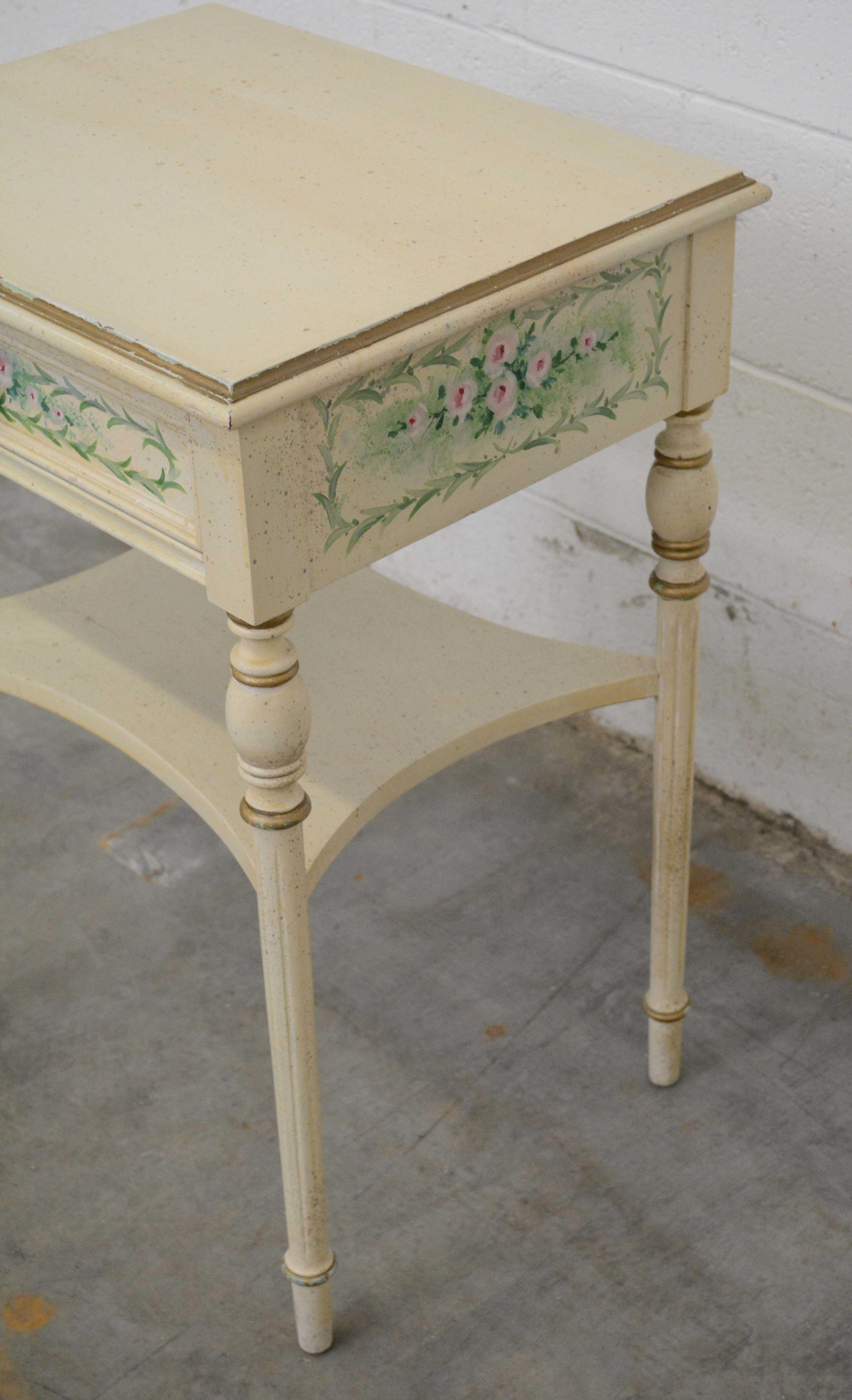 French Provincial Style Painted Wood Side Table, 20th Century