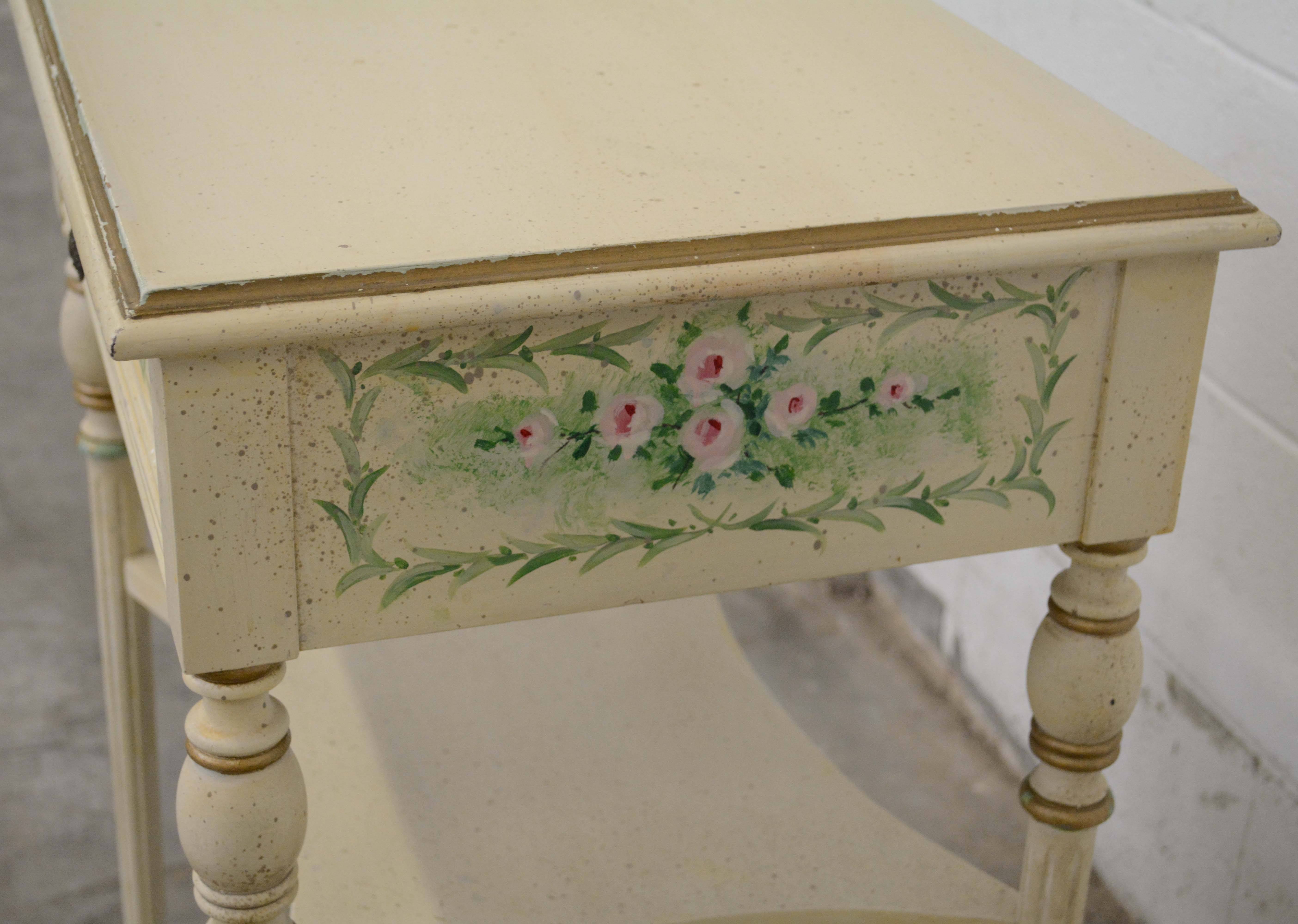 French Provincial Style Painted Wood Side Table, 20th Century