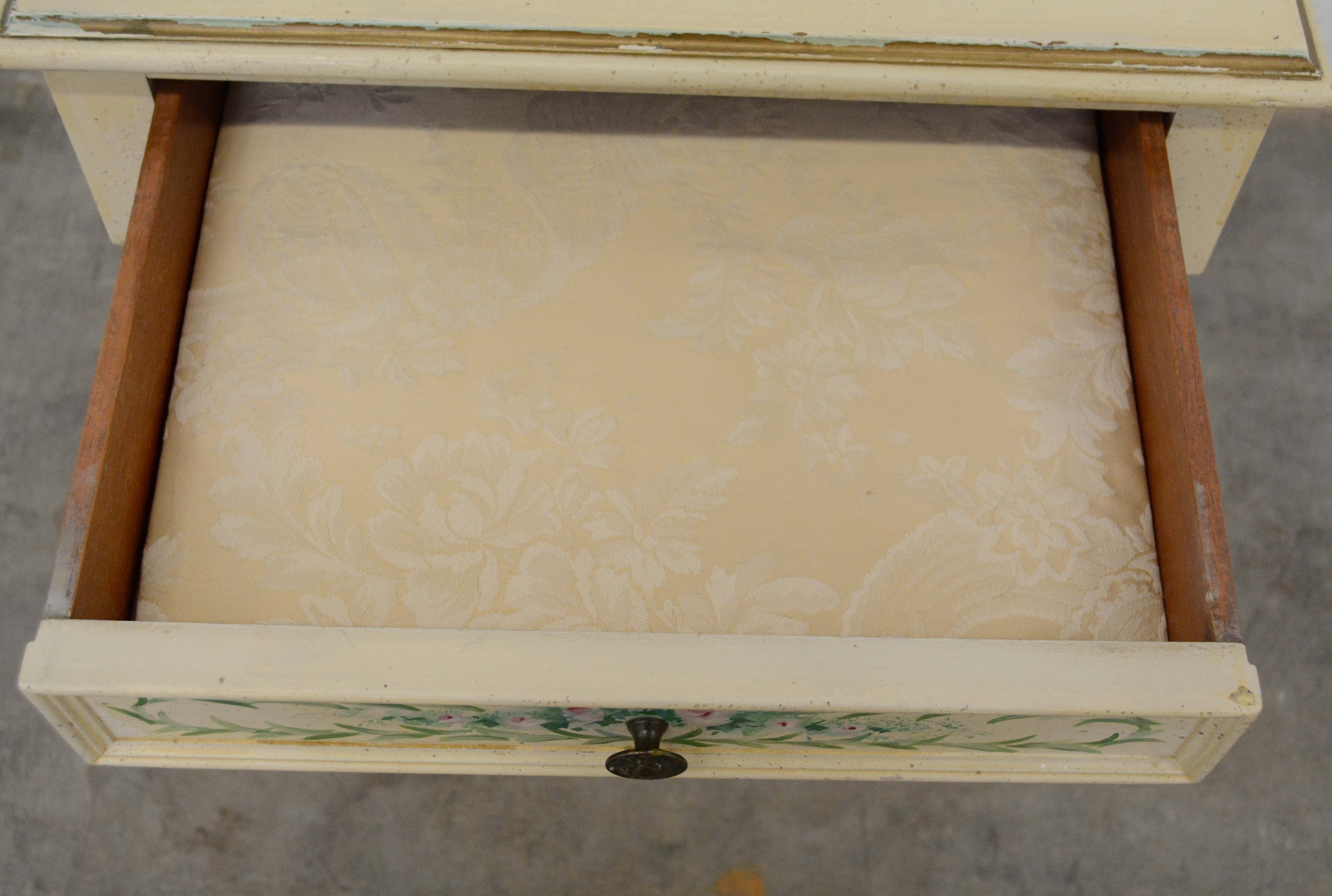 French Provincial Style Painted Wood Side Table, 20th Century