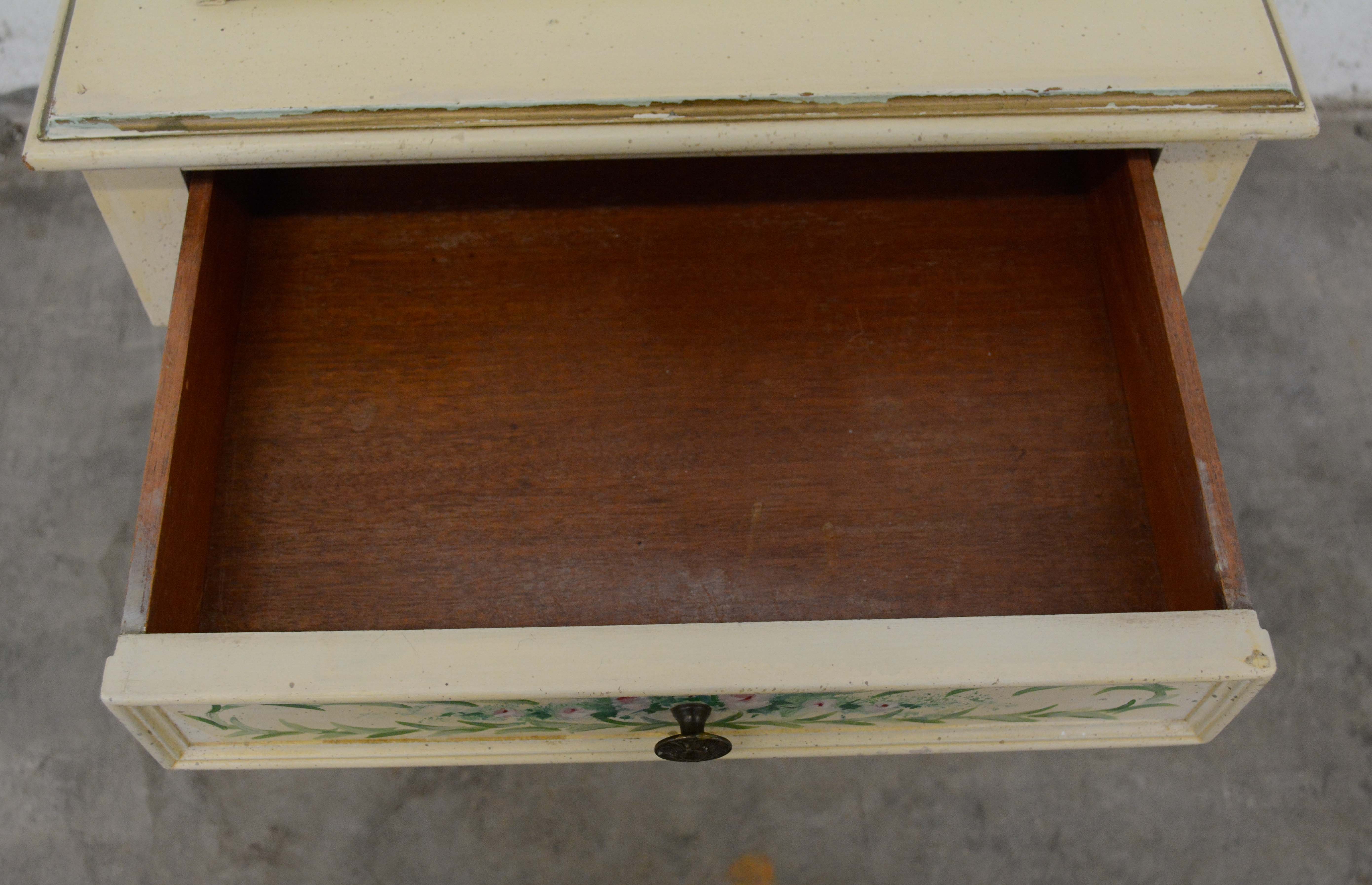 French Provincial Style Painted Wood Side Table, 20th Century