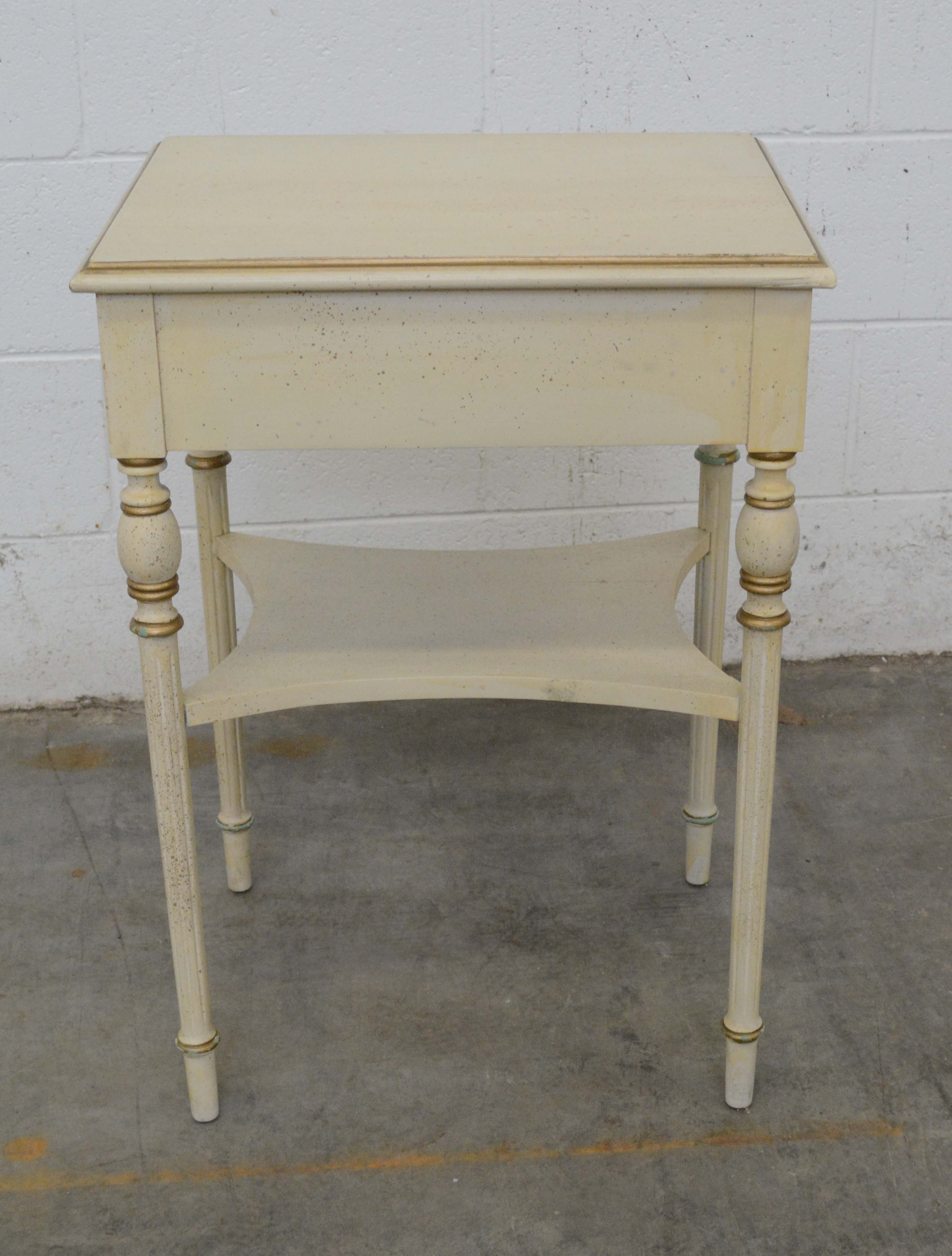 French Provincial Style Painted Wood Side Table, 20th Century