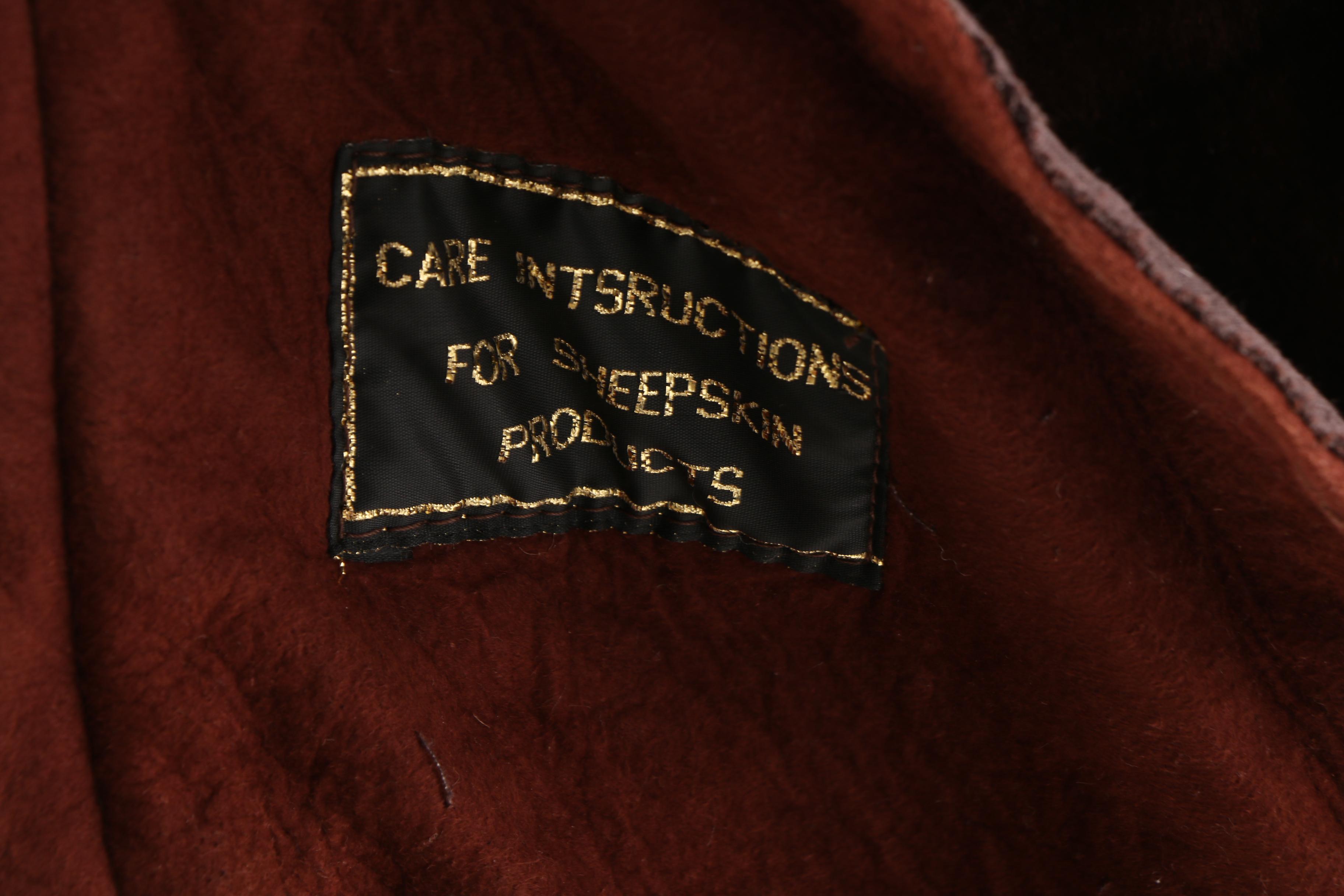Women's Harlin Rust Brown Suede and Shearling Coat with Dyed Fox Fur Trim