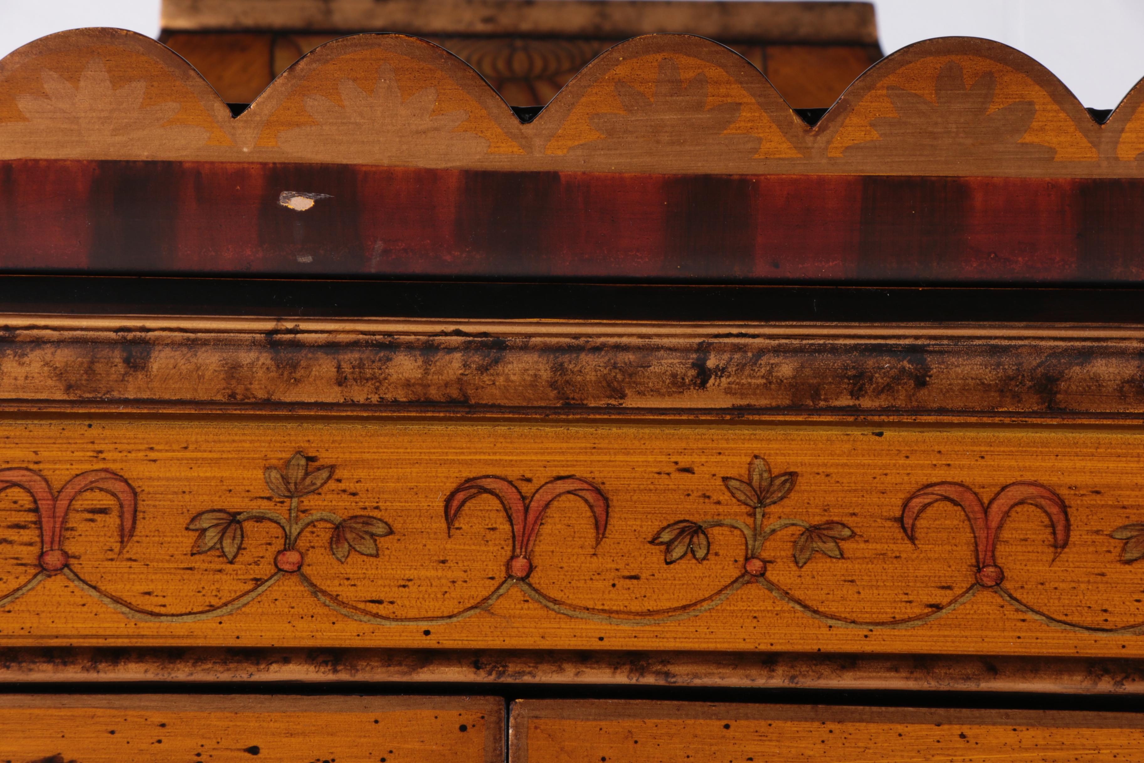 Robert Adams Style Painted Wood Entertainment Highboy by Chelsea House, 21st C.