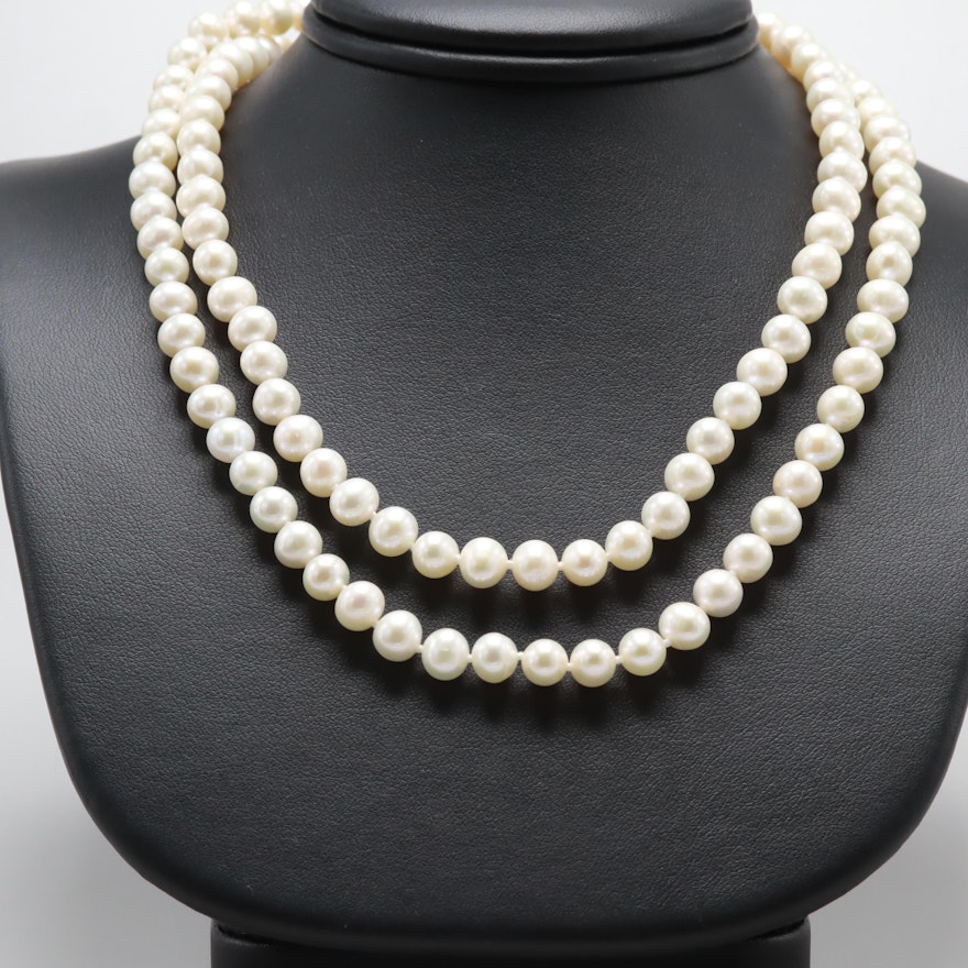 14K Yellow Gold Cultured Pearl Necklace