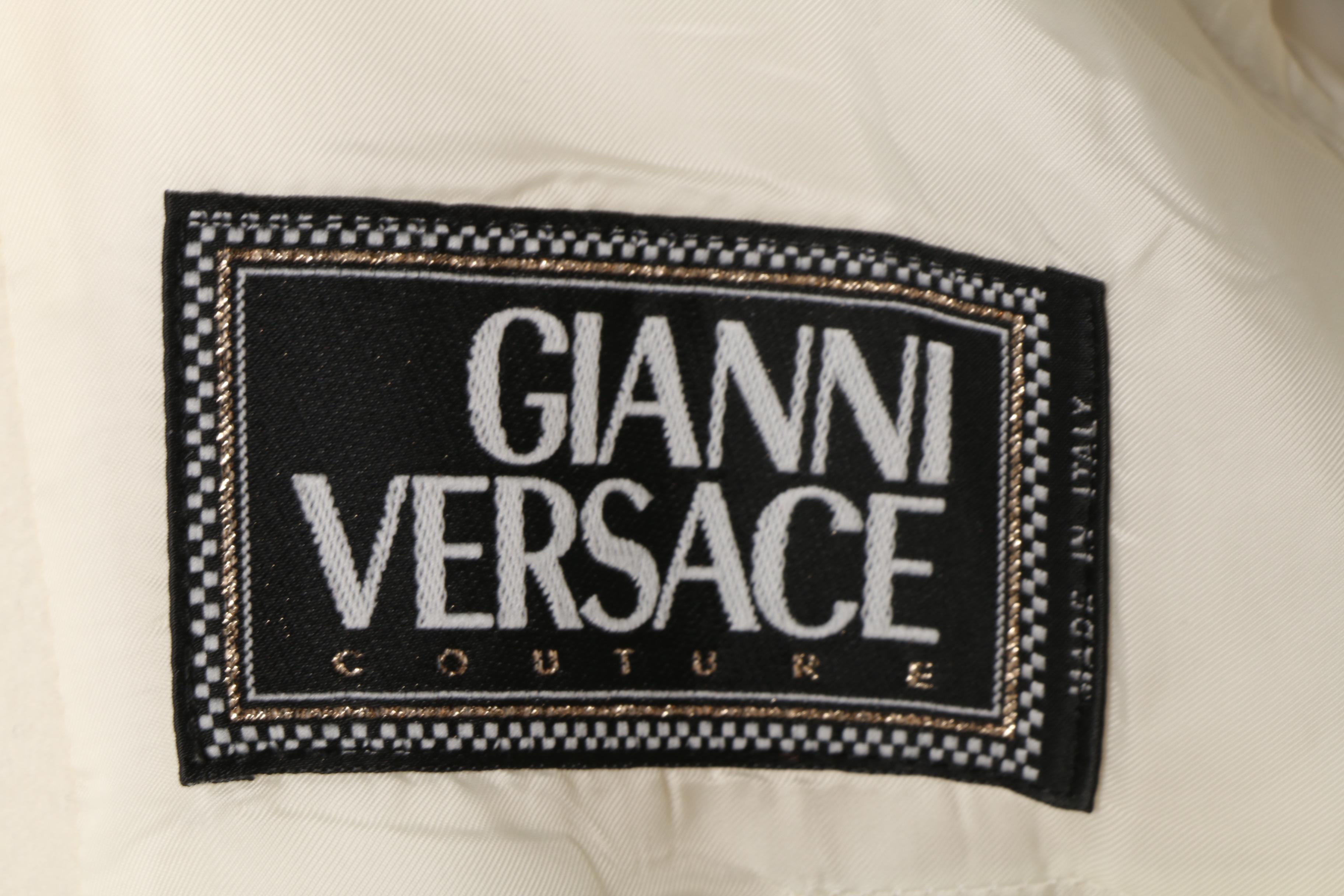 Women's 1980s Vintage Gianni Versace Couture Cashmere Jacket with Leather Trim