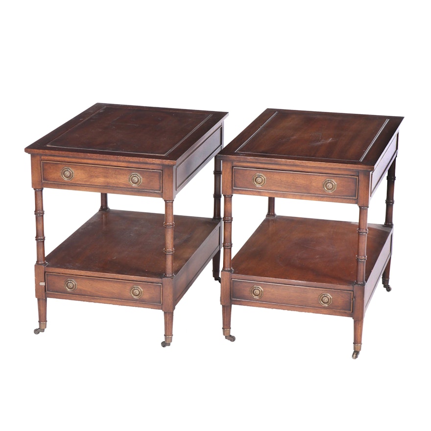 Federal Style Mahogany End Tables by Hekman, Late 20th Century