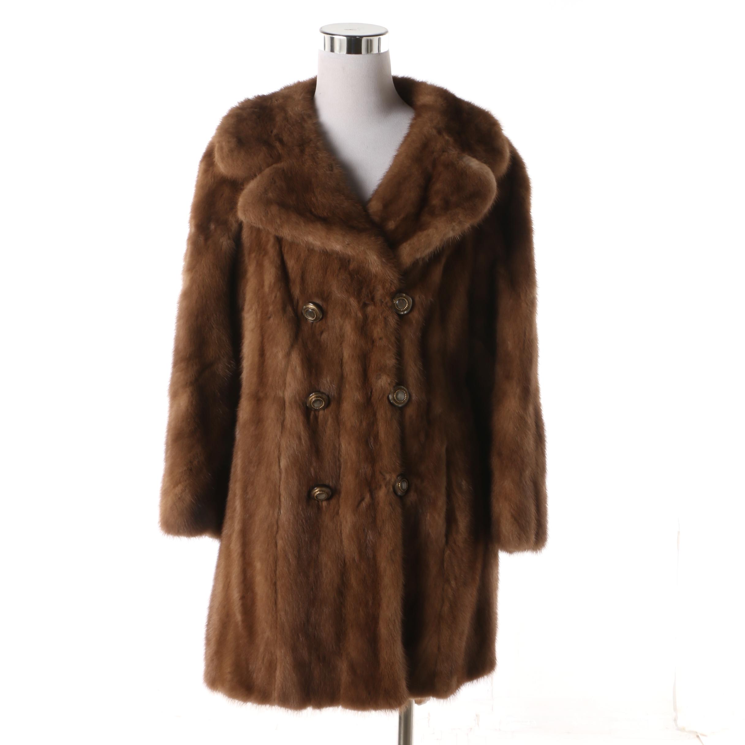 Women's Vintage Woodward & Lothrop Double-Breasted Mink Fur Coat