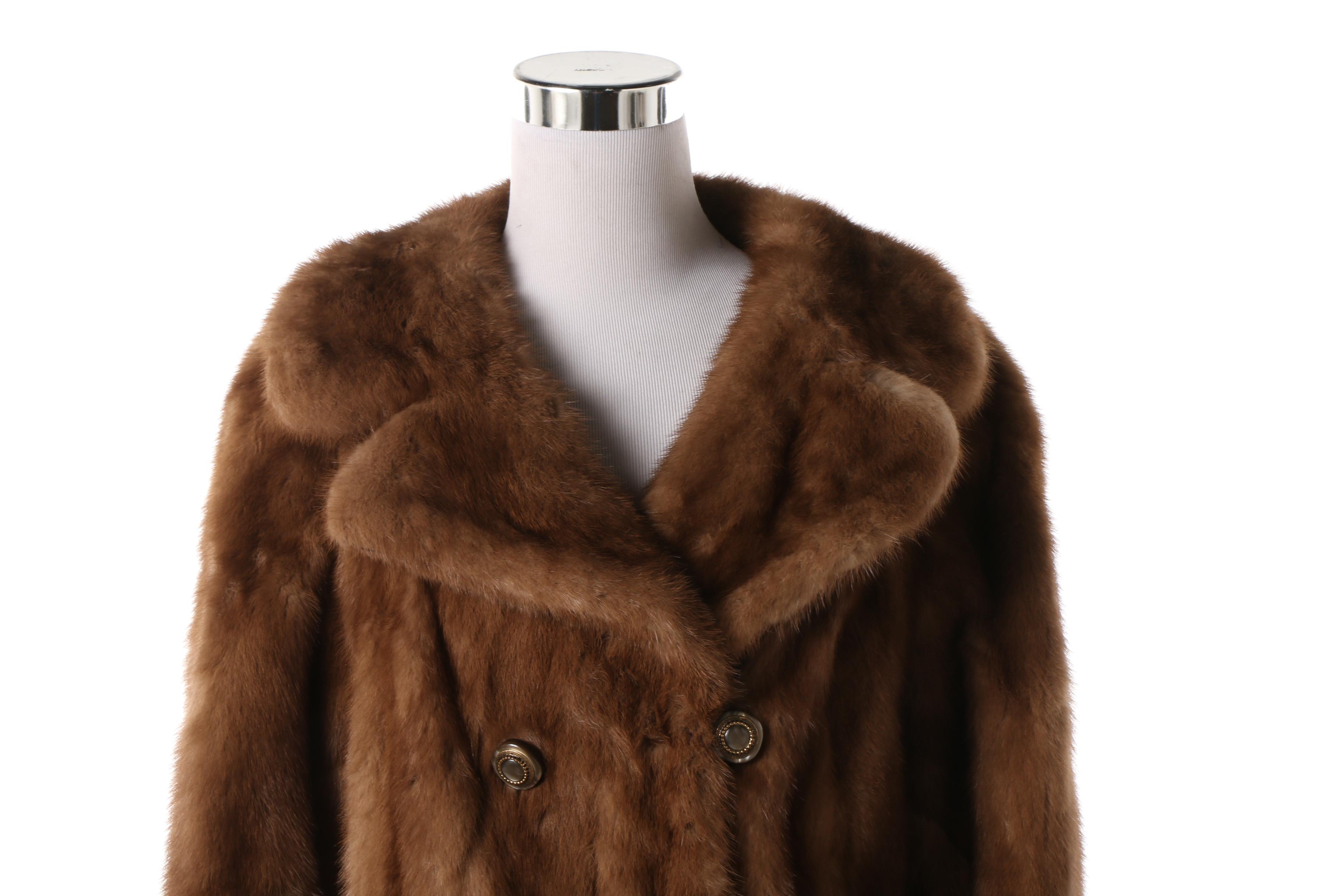 Women's Vintage Woodward & Lothrop Double-Breasted Mink Fur Coat