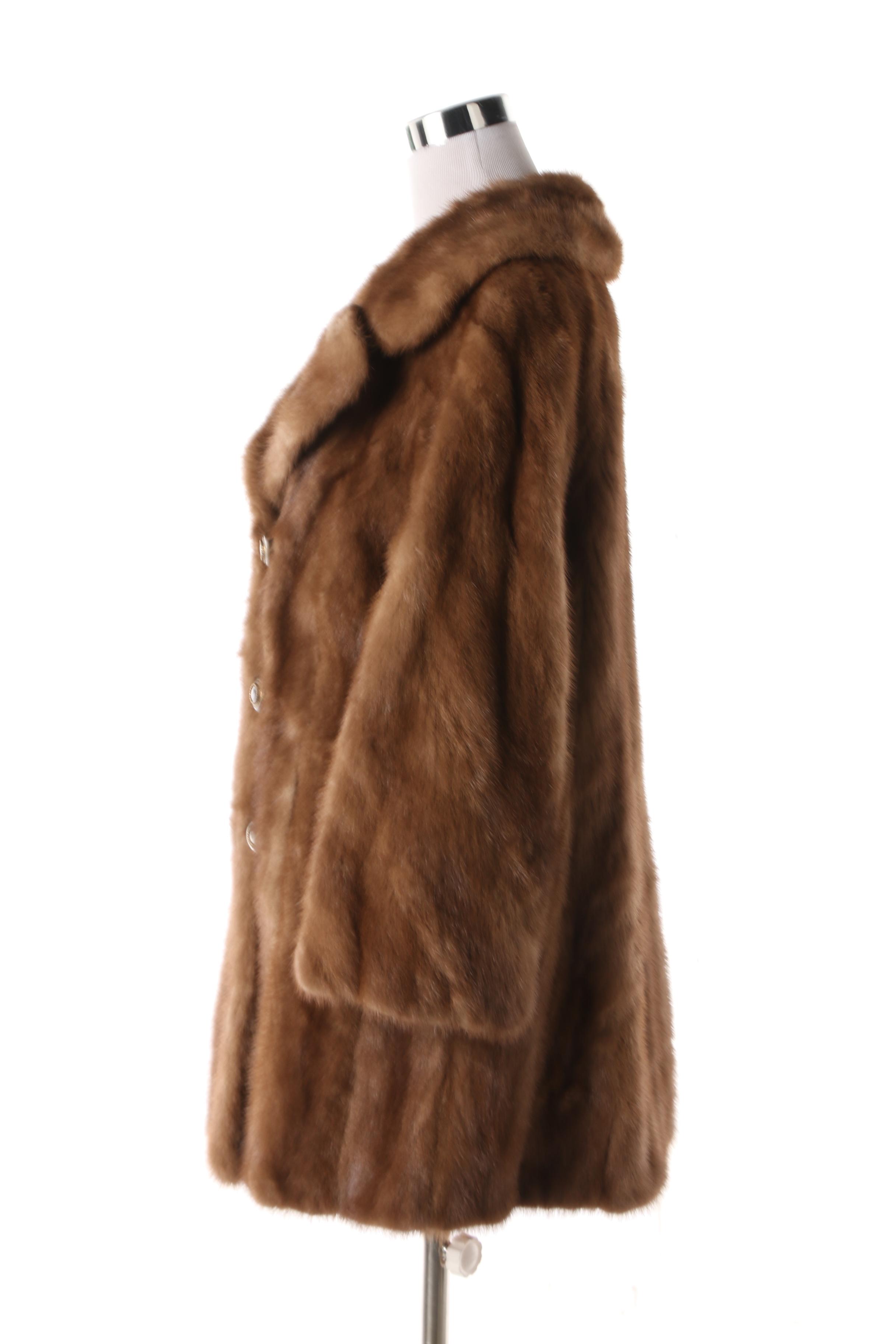 Women's Vintage Woodward & Lothrop Double-Breasted Mink Fur Coat