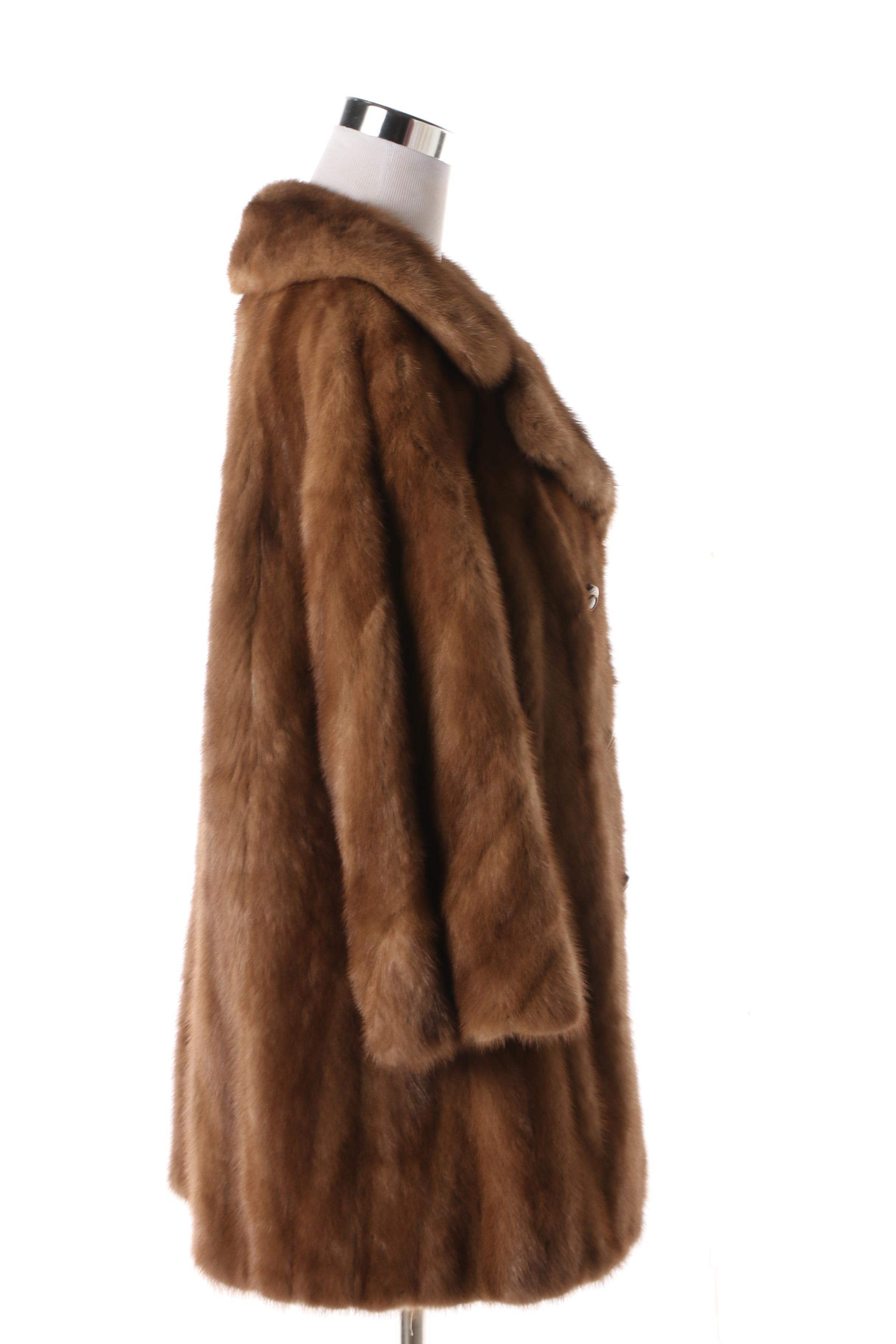 Women's Vintage Woodward & Lothrop Double-Breasted Mink Fur Coat