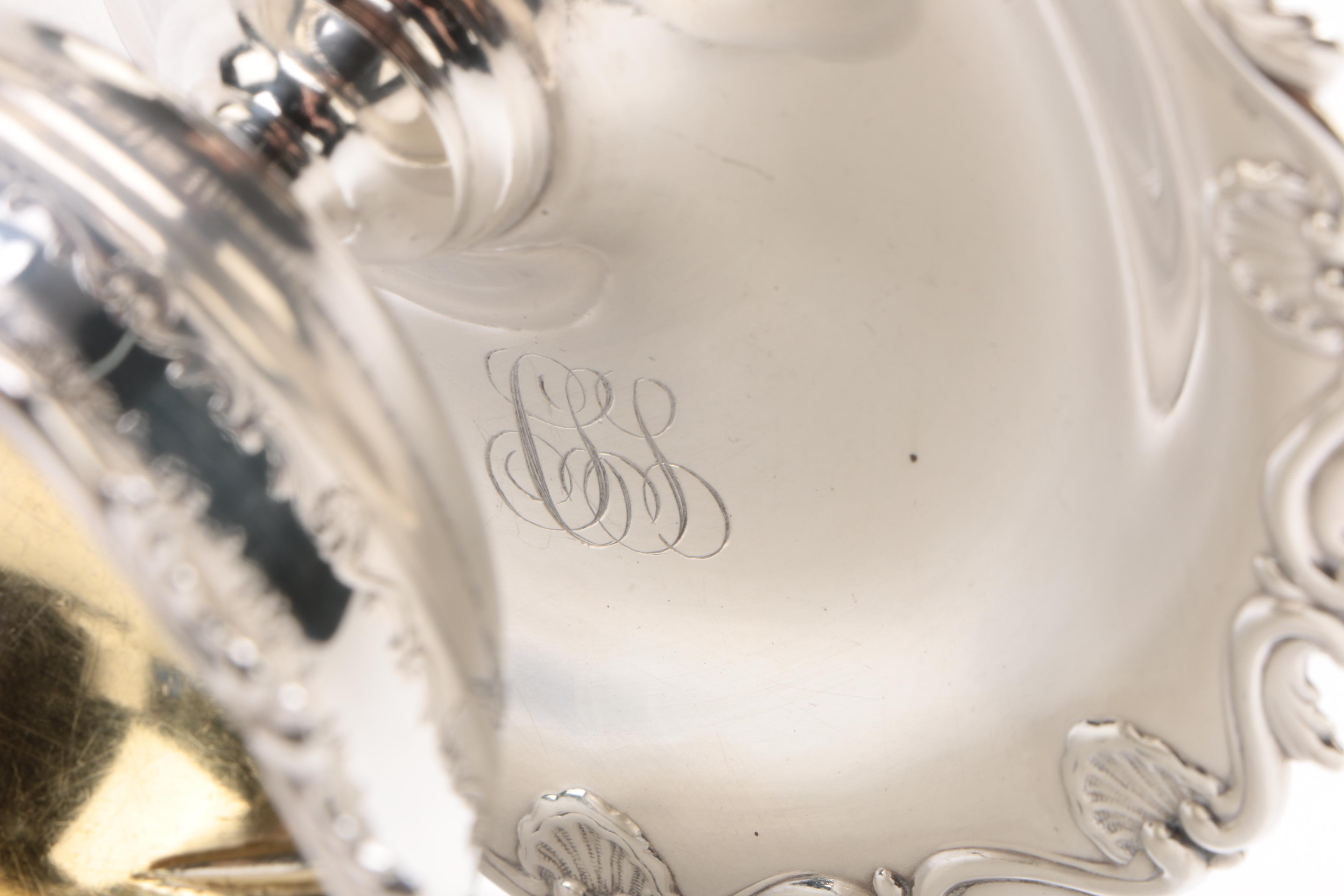 Gorham Sterling Silver Sauce Bowl with Attached Underplate, 1894