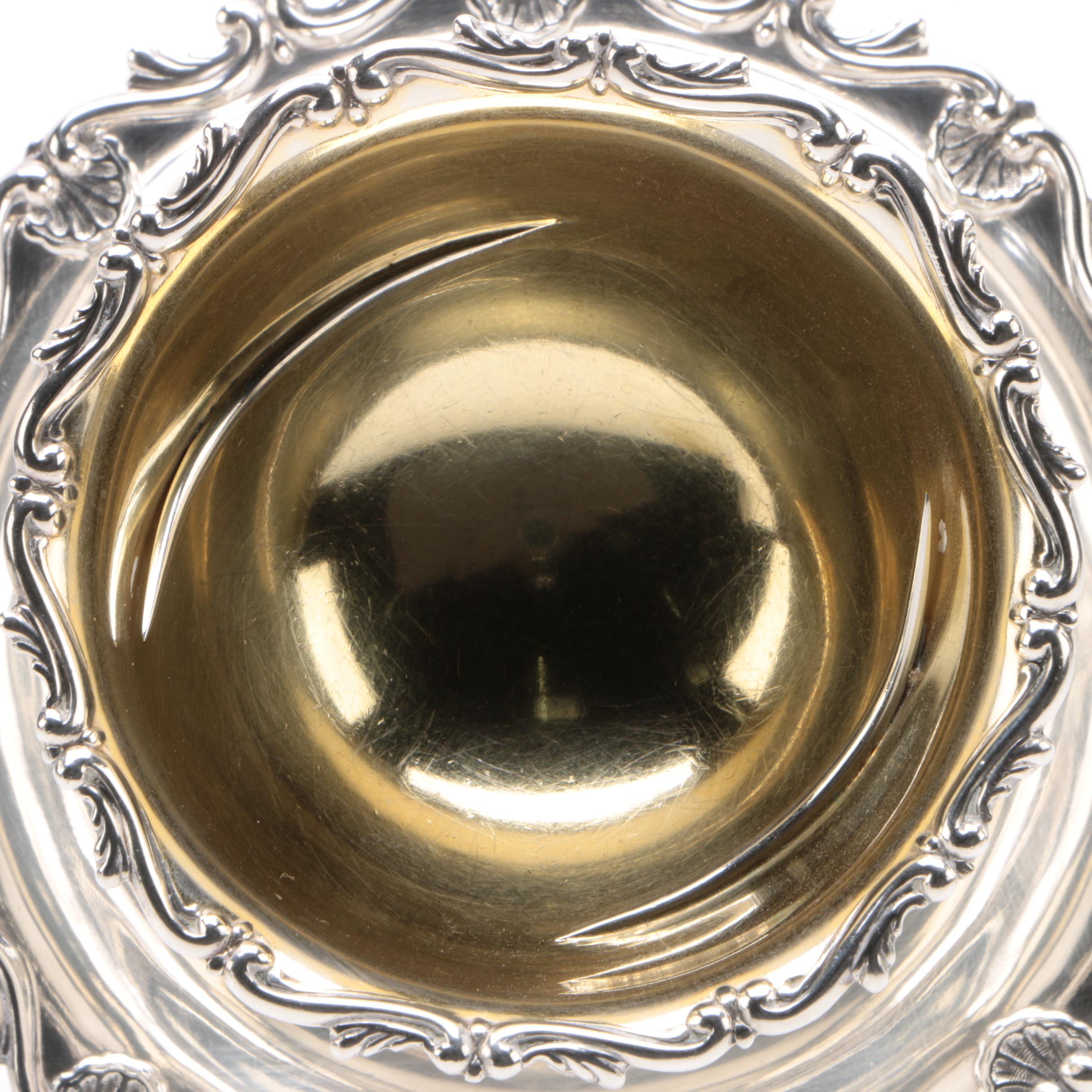 Gorham Sterling Silver Sauce Bowl with Attached Underplate, 1894