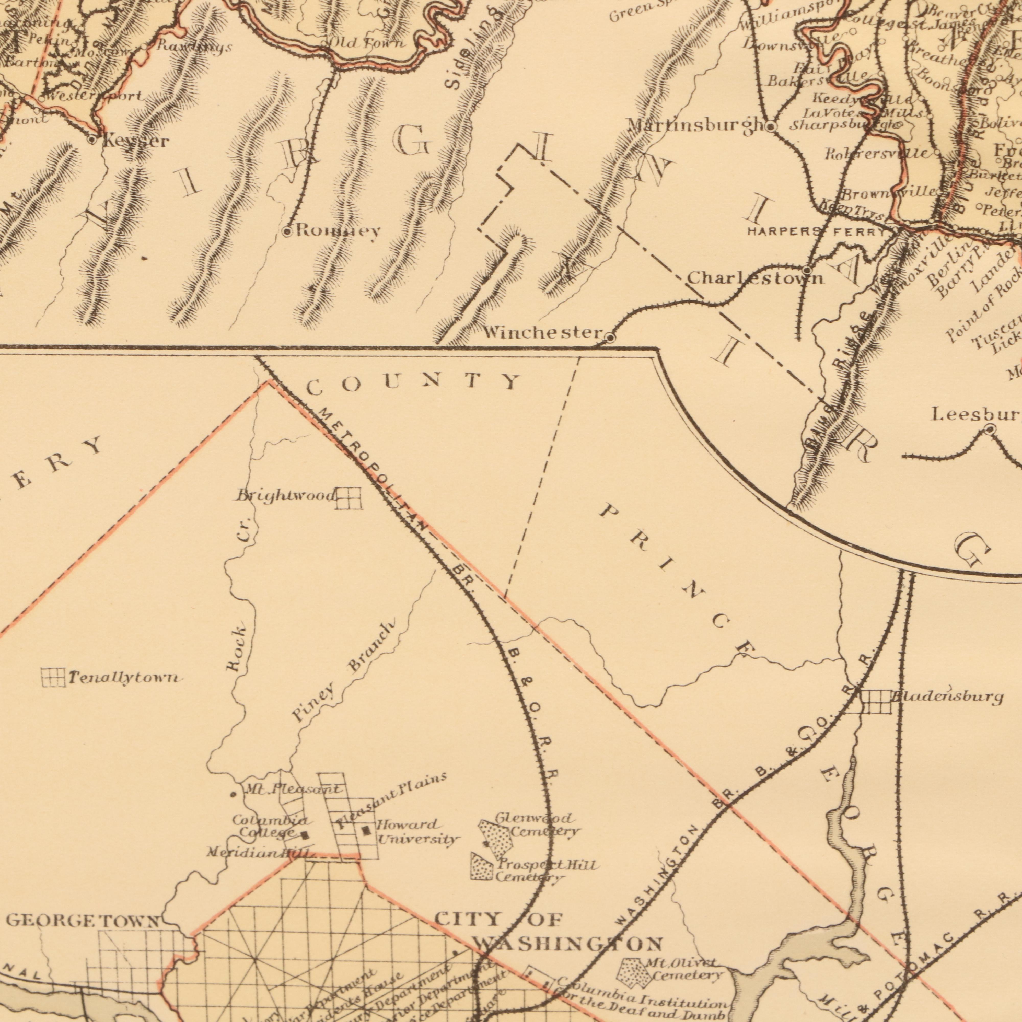 Antique Map of Maryland and District of Columbia