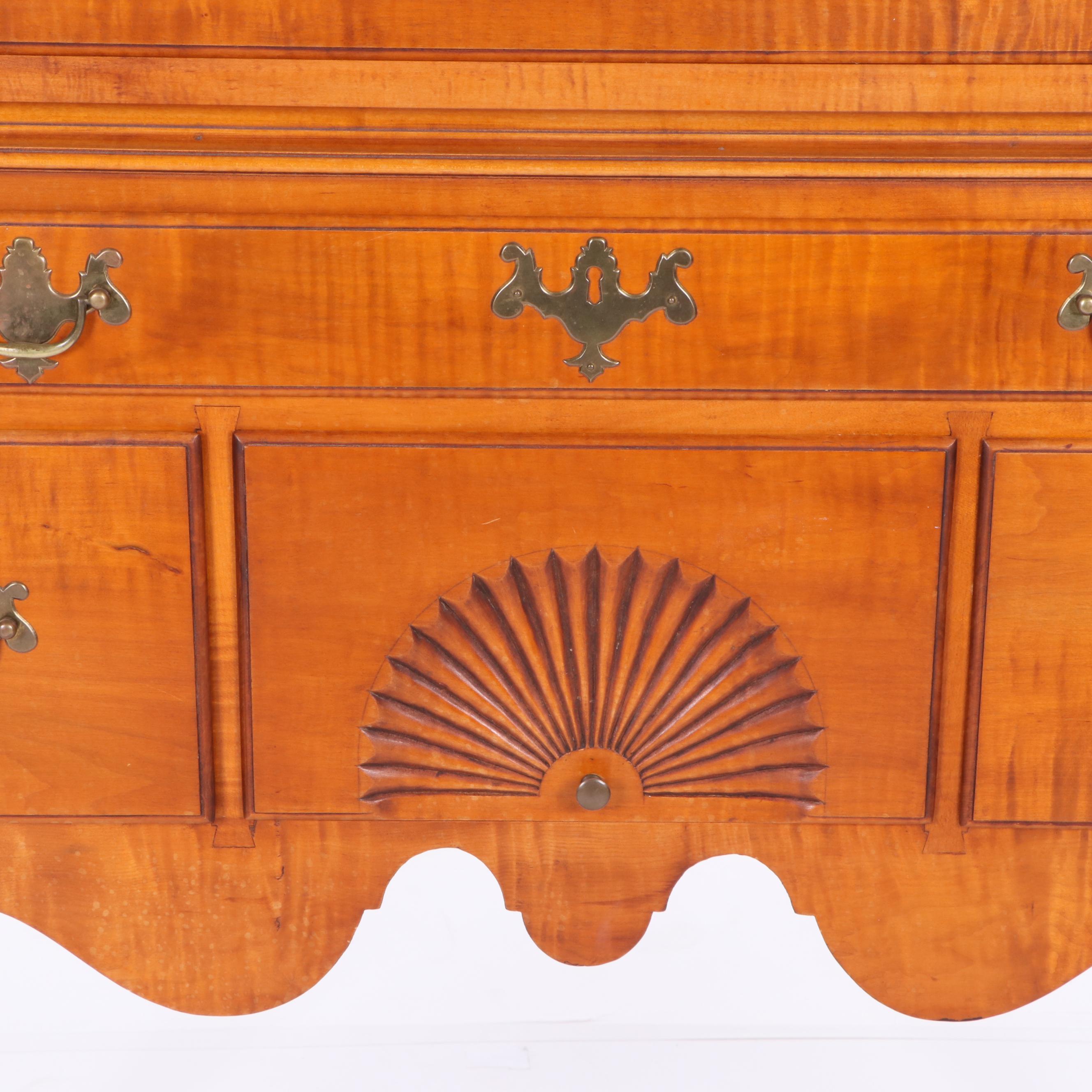 Queen Anne Style Maple Highboy, 20th Century