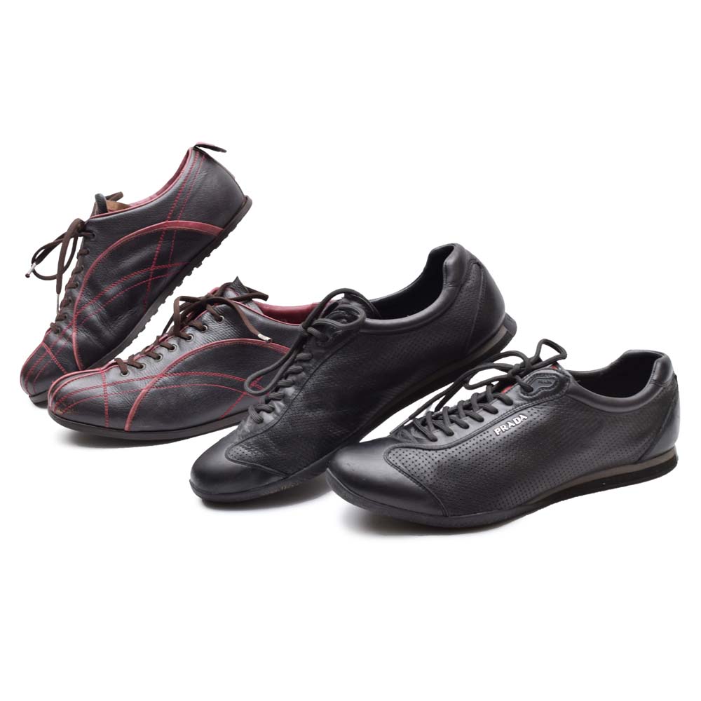 Mens Prada Leather Sneakers