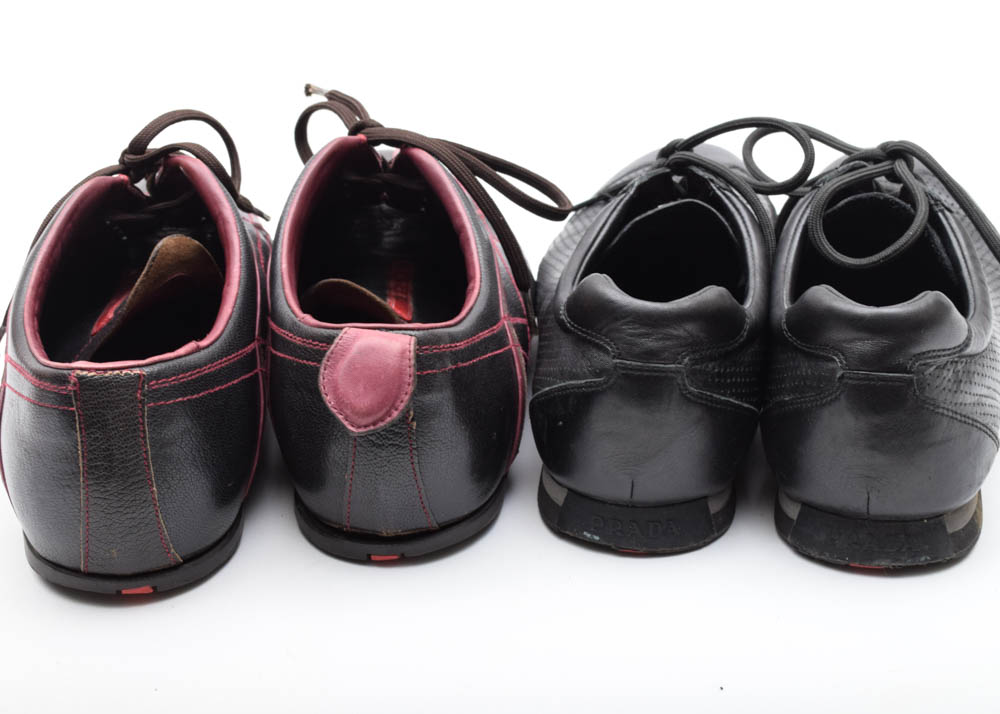 Mens Prada Leather Sneakers