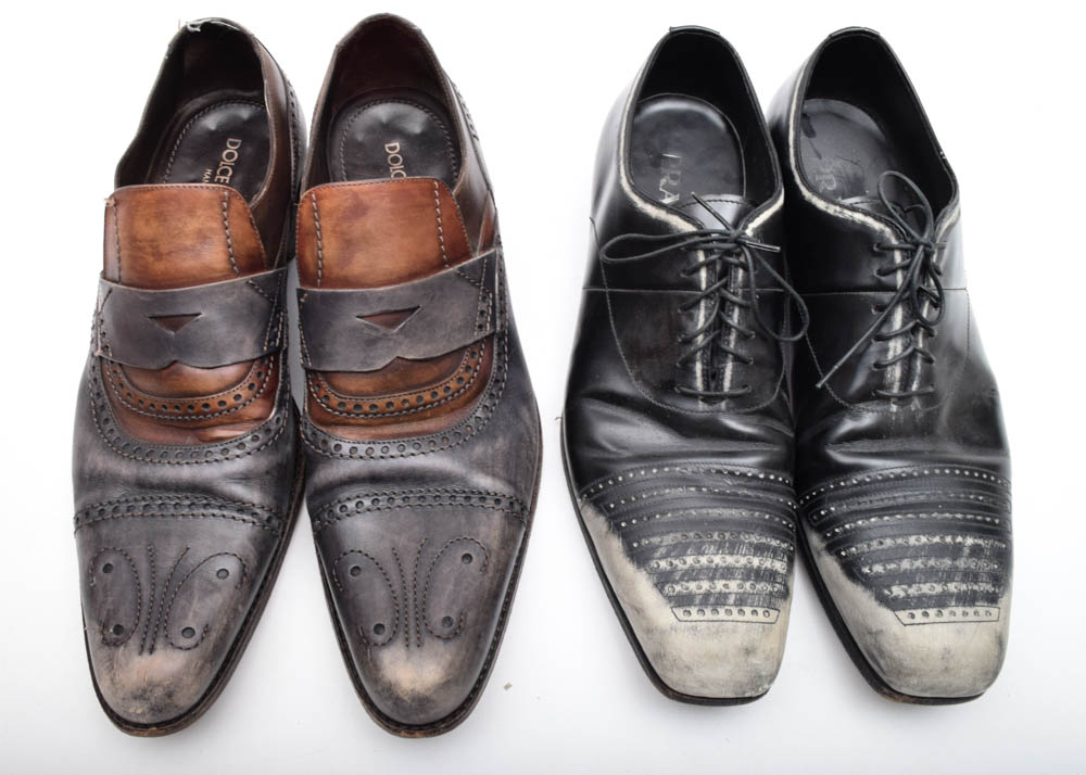 Men's Dolce & Gabbana and Prada Dress Shoes