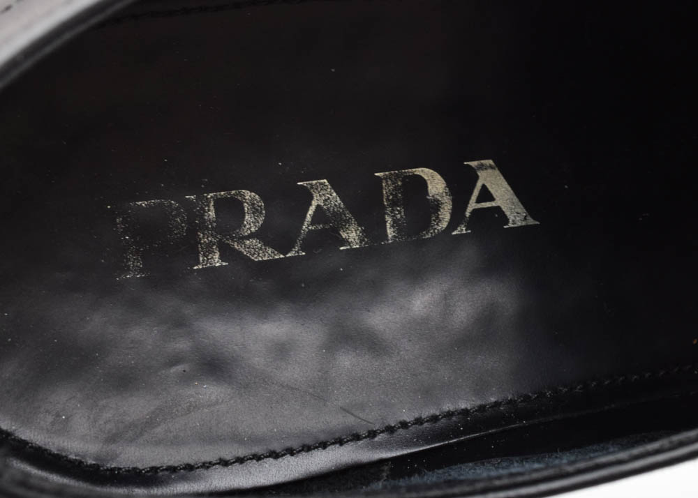 Men's Prada Black Leather Dress Shoes