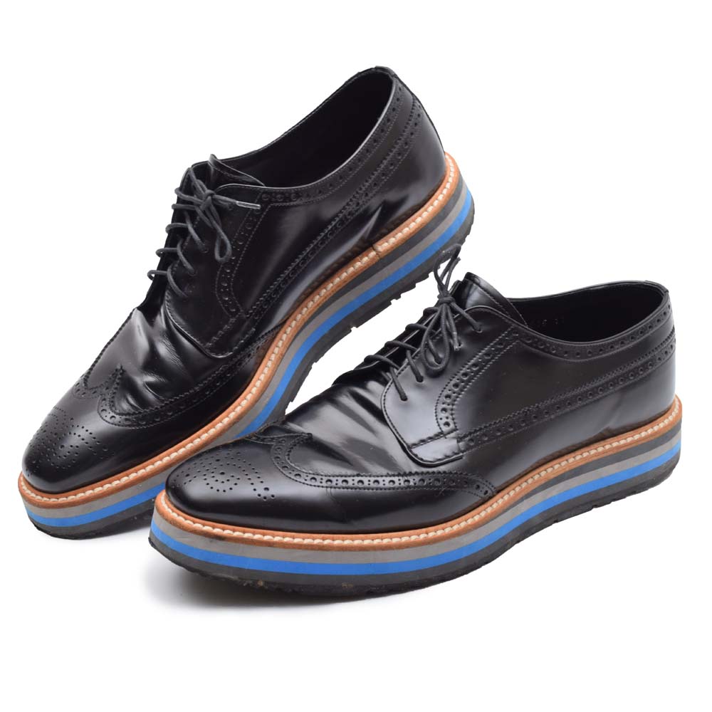 Men's Prada Wingtip Oxford Platform Brogues