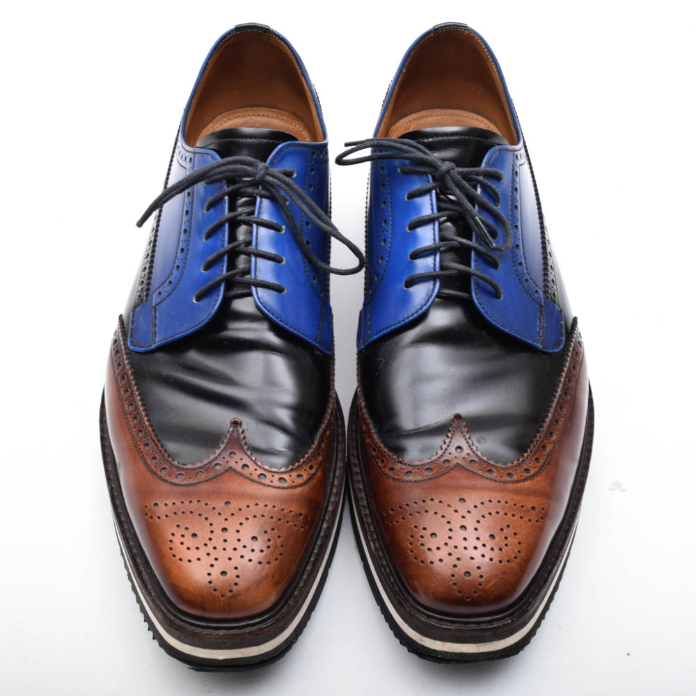 Men's Prada Wingtip Oxford Platform Platform Bluchers