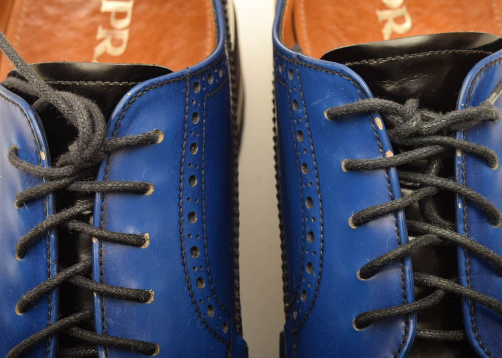 Men's Prada Wingtip Oxford Platform Platform Bluchers