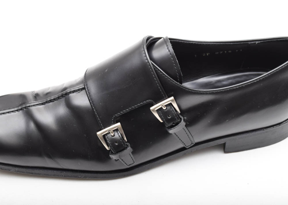 Men's Prada Monk Strap and Buckle Loafers