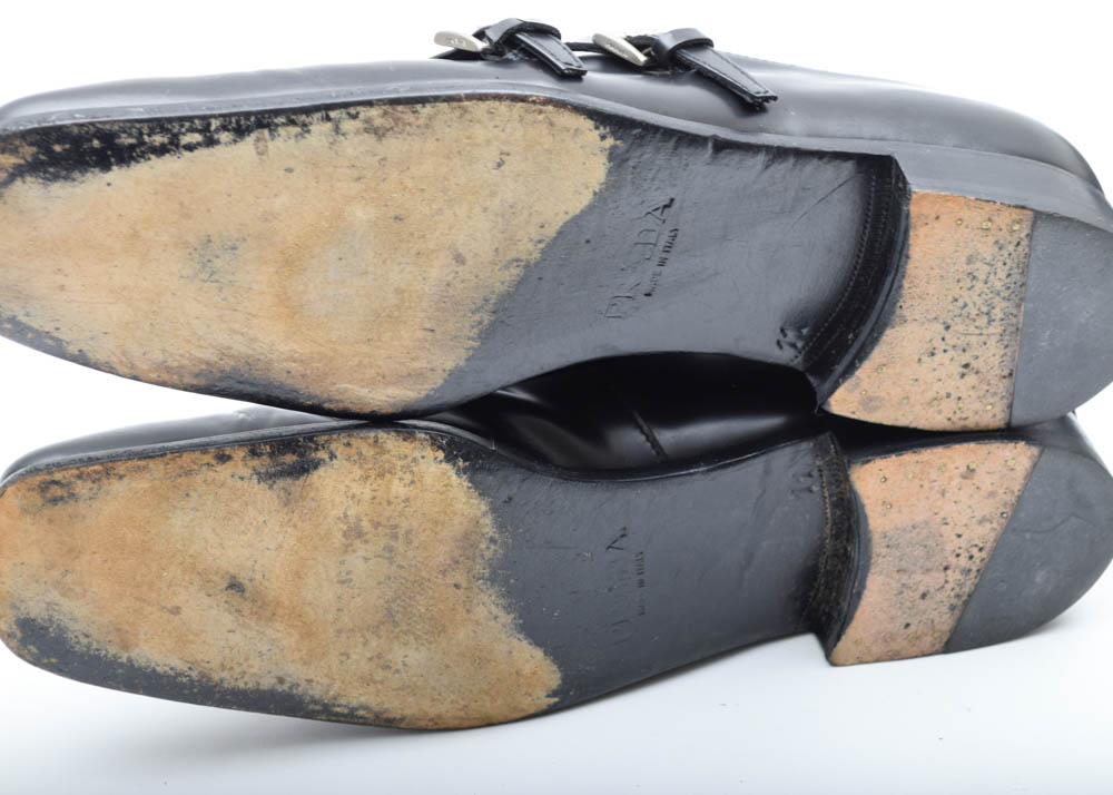 Men's Prada Monk Strap and Buckle Loafers