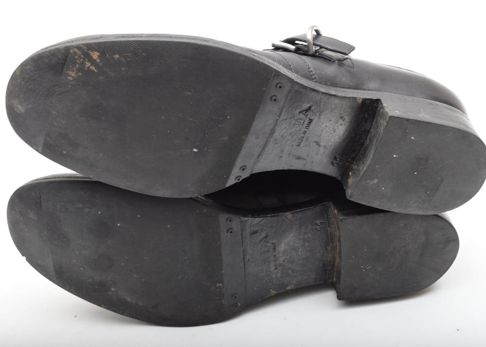 Men's Prada Monk Strap and Buckle Loafers