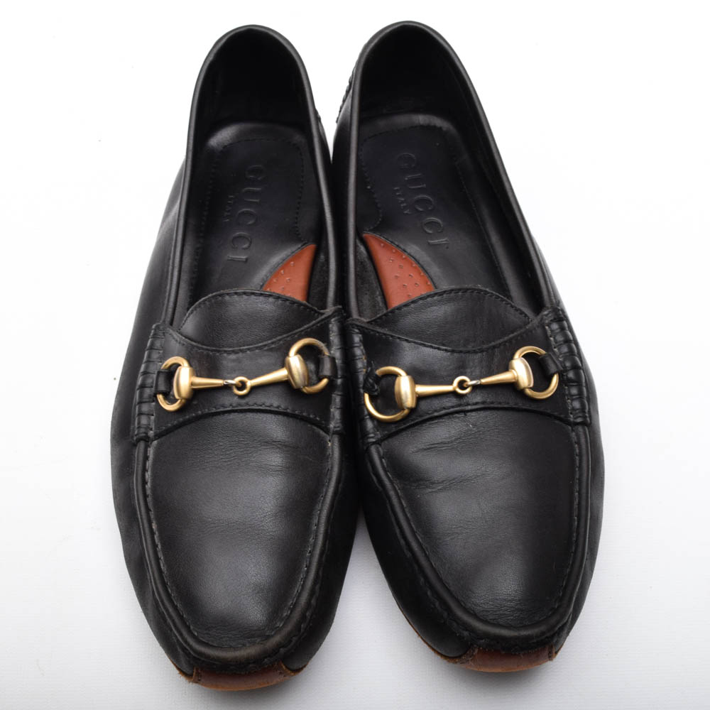 Men's Gucci Black Leather Driving Shoes